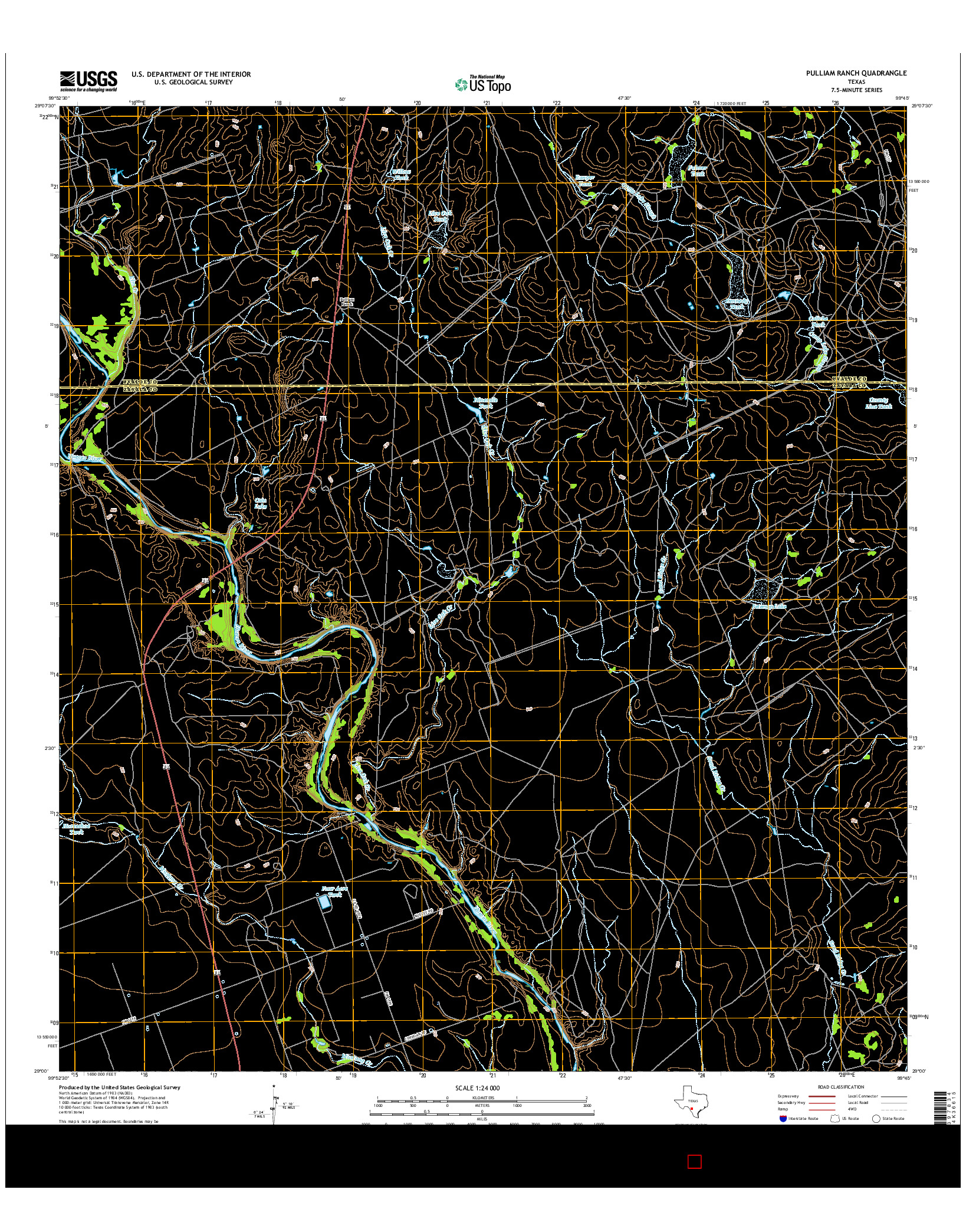 USGS US TOPO 7.5-MINUTE MAP FOR PULLIAM RANCH, TX 2016