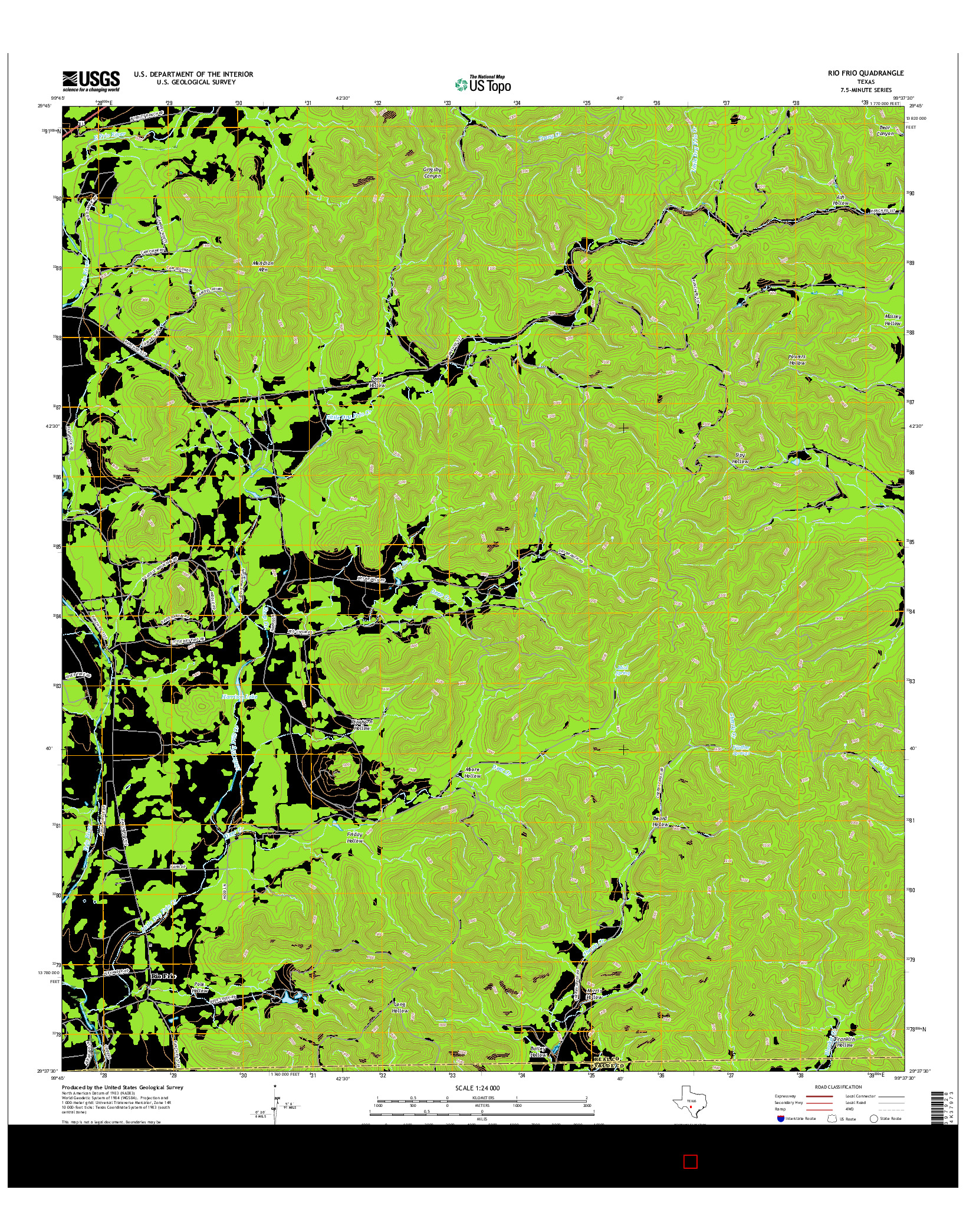 USGS US TOPO 7.5-MINUTE MAP FOR RIO FRIO, TX 2016