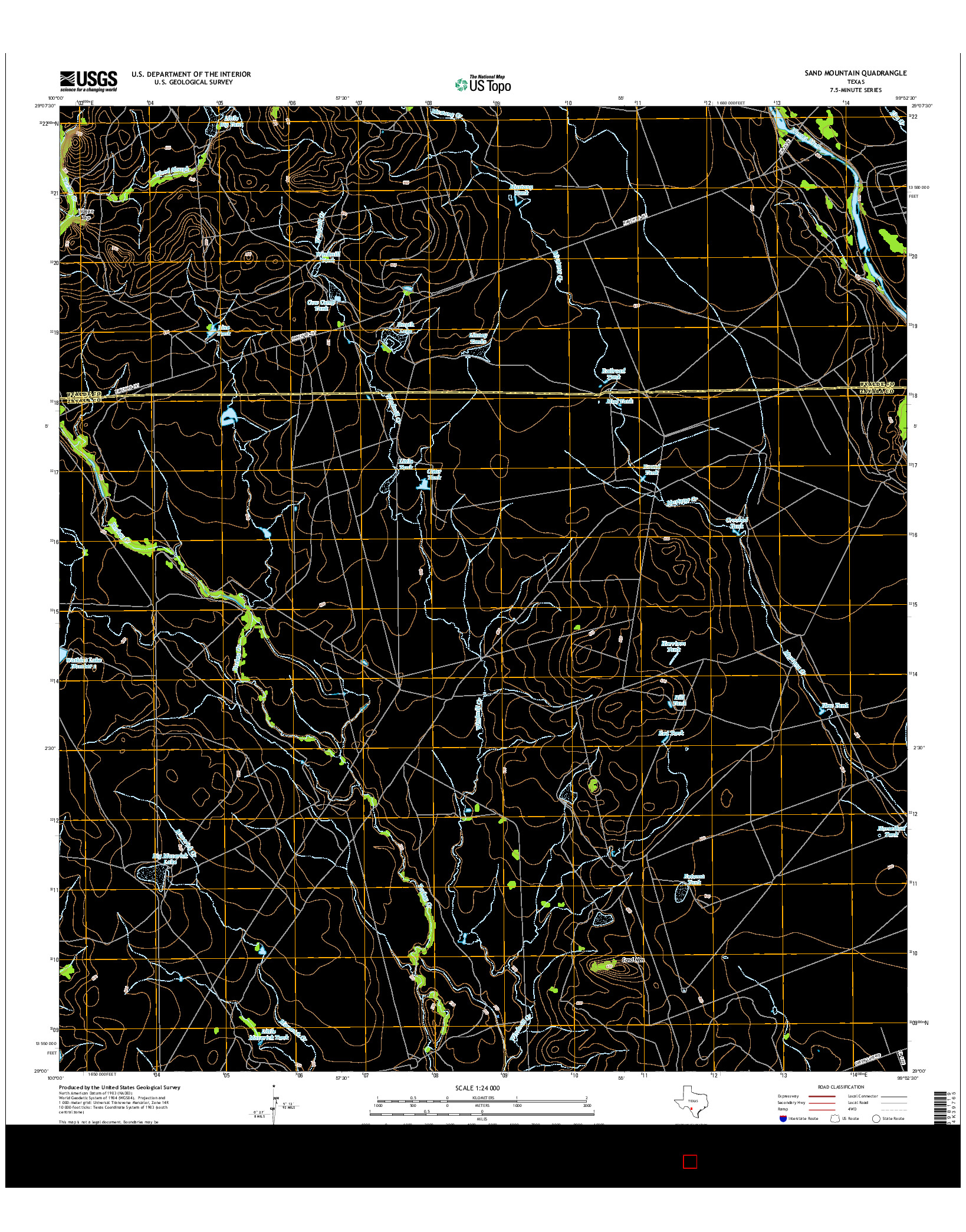 USGS US TOPO 7.5-MINUTE MAP FOR SAND MOUNTAIN, TX 2016