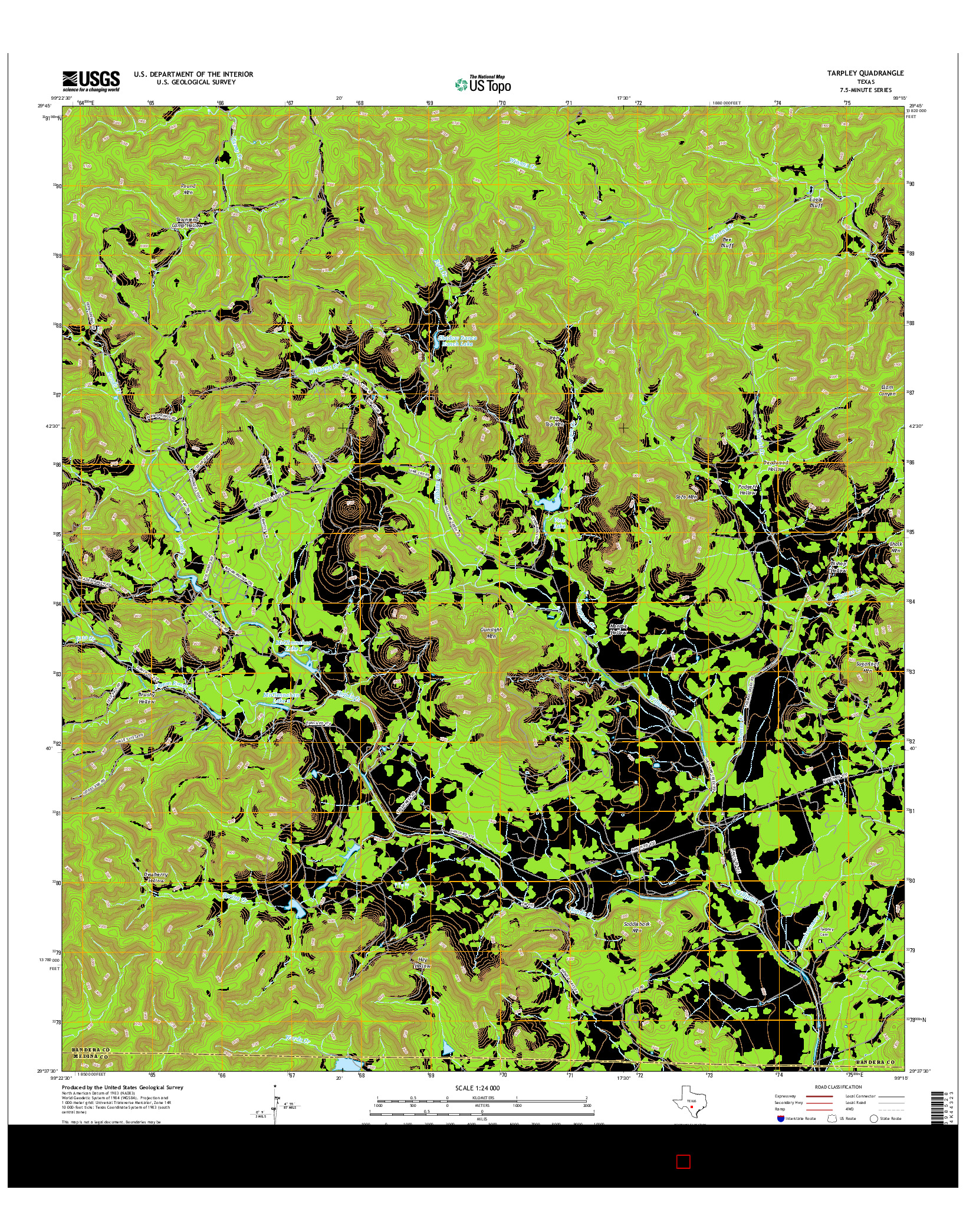 USGS US TOPO 7.5-MINUTE MAP FOR TARPLEY, TX 2016