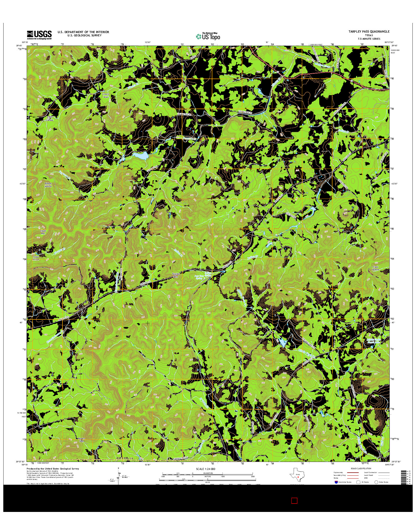 USGS US TOPO 7.5-MINUTE MAP FOR TARPLEY PASS, TX 2016