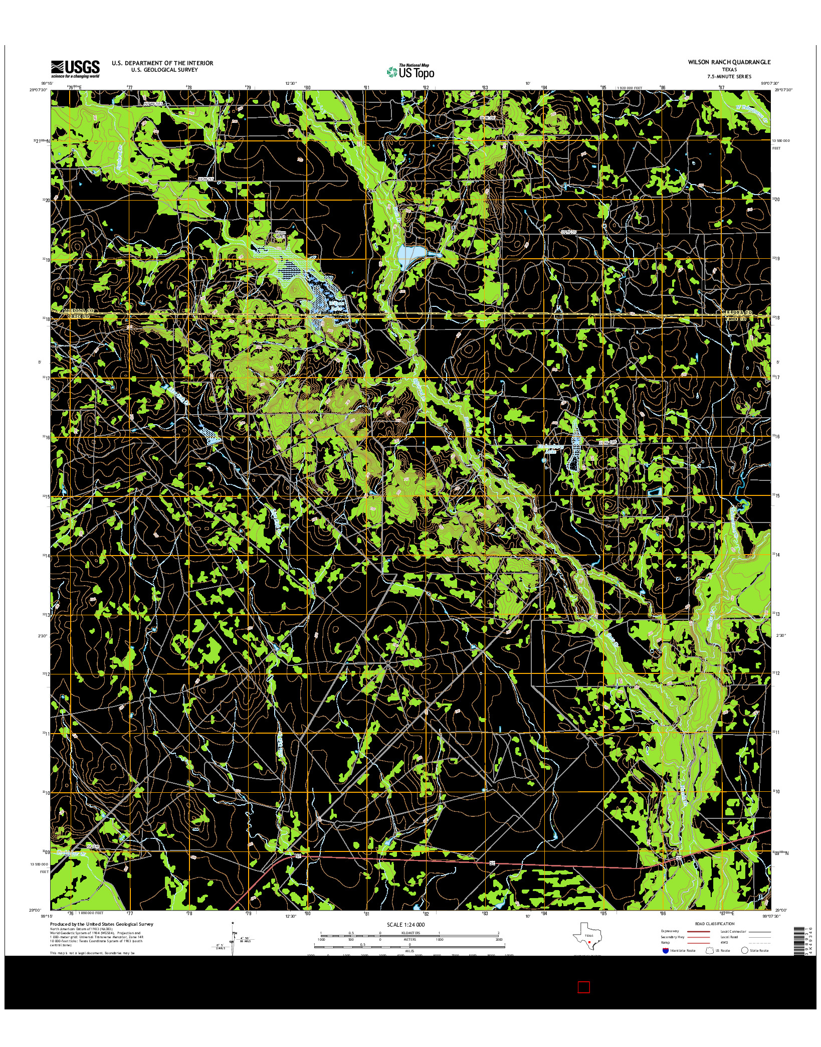 USGS US TOPO 7.5-MINUTE MAP FOR WILSON RANCH, TX 2016