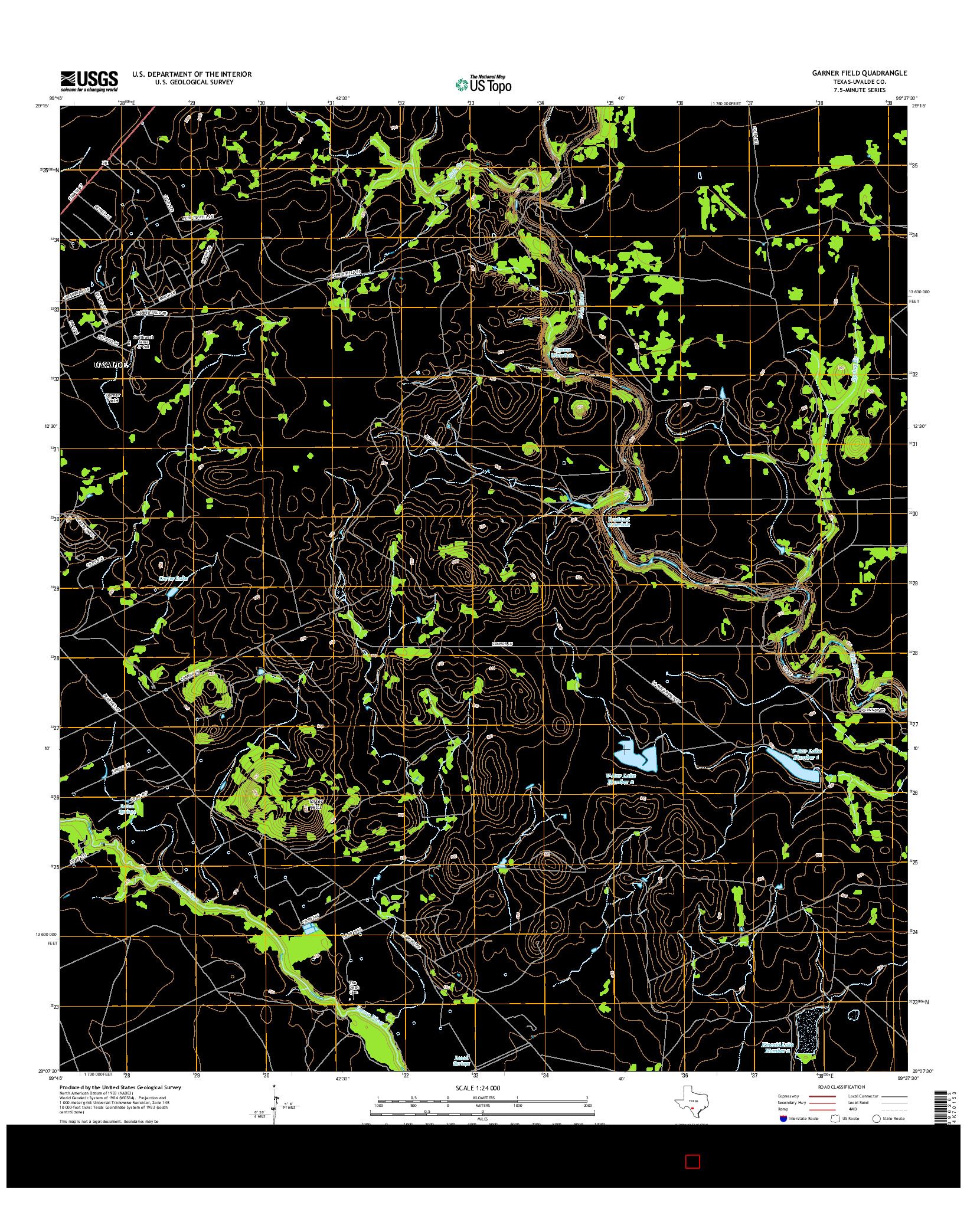 USGS US TOPO 7.5-MINUTE MAP FOR GARNER FIELD, TX 2016