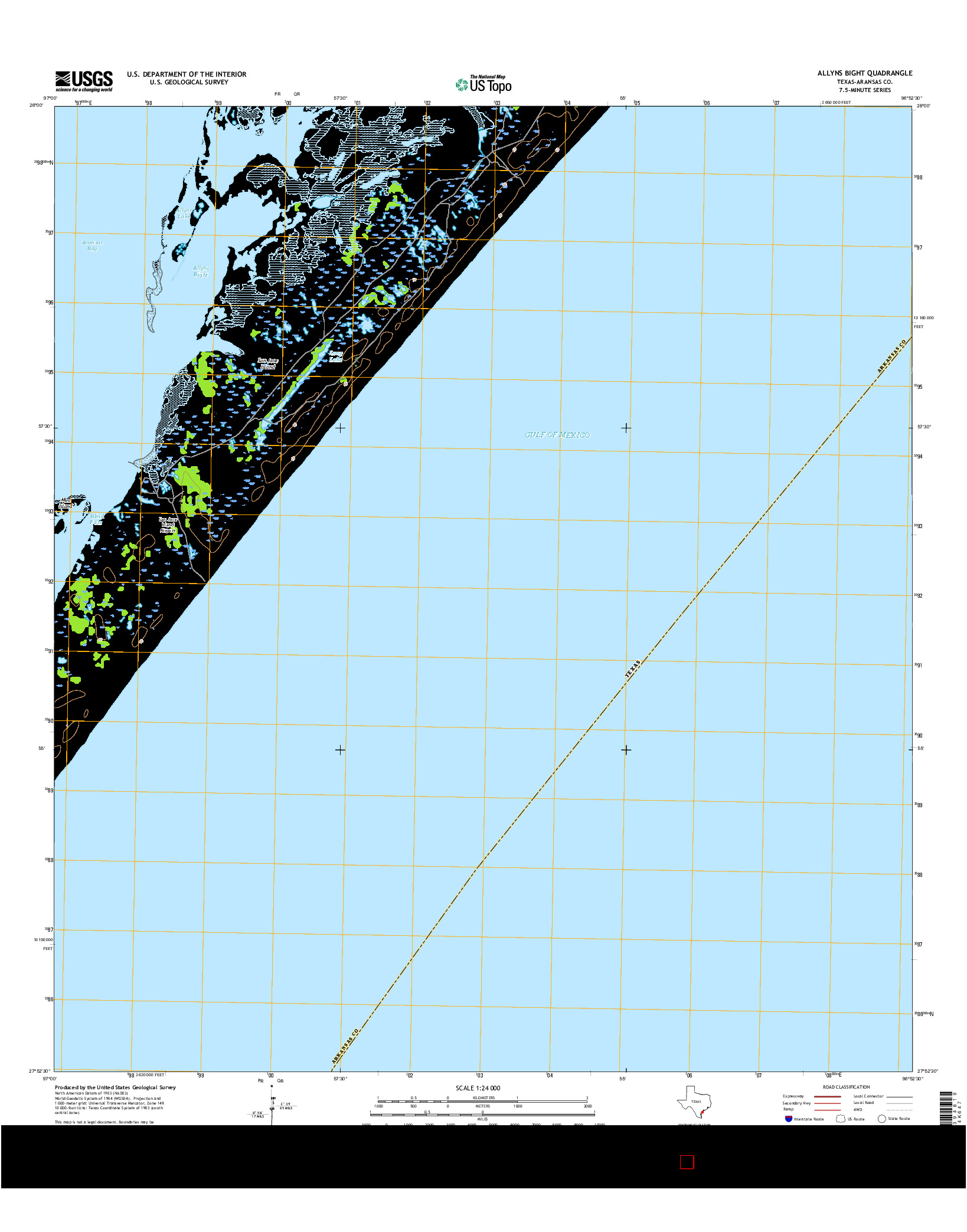 USGS US TOPO 7.5-MINUTE MAP FOR ALLYNS BIGHT, TX 2016