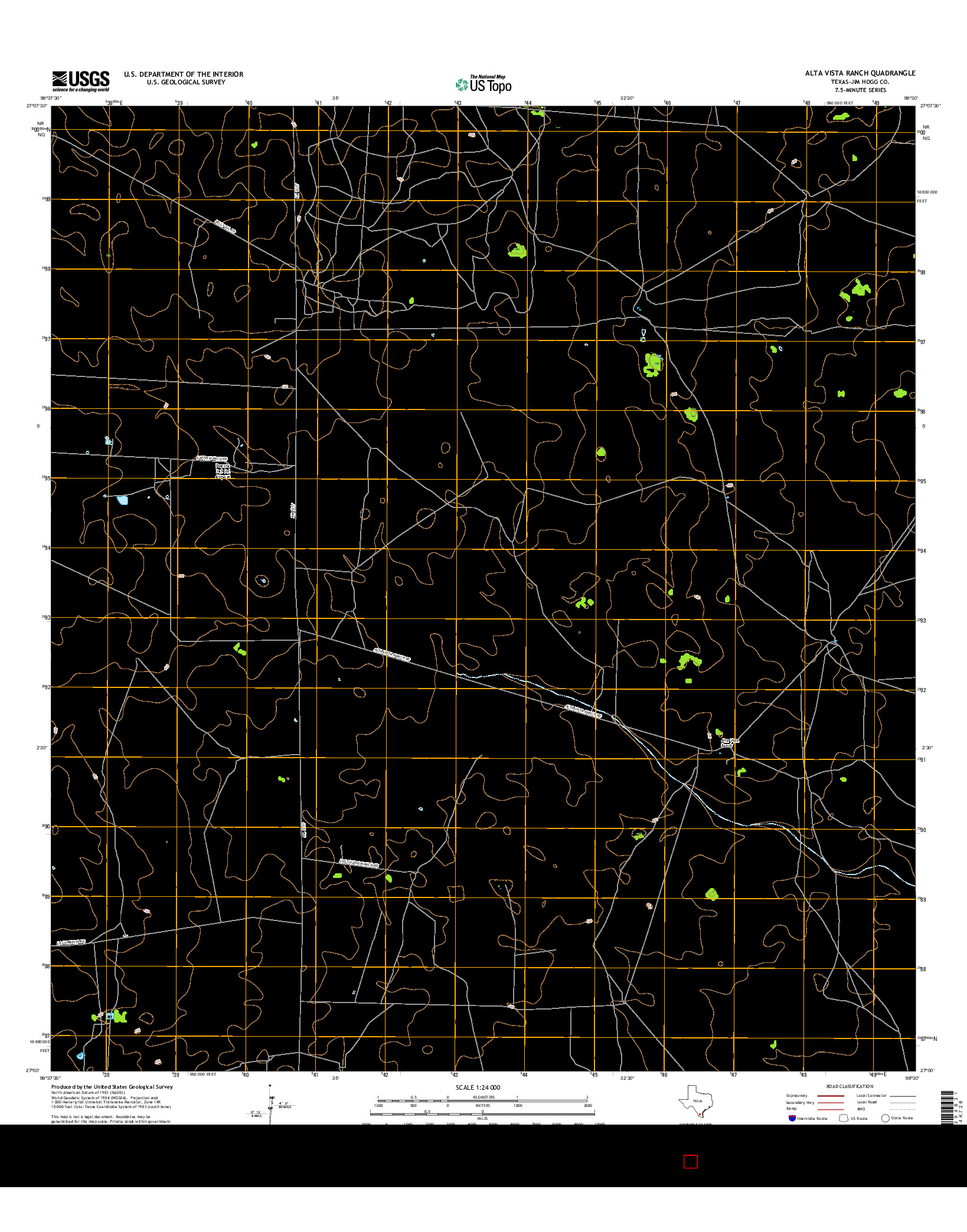 USGS US TOPO 7.5-MINUTE MAP FOR ALTA VISTA RANCH, TX 2016