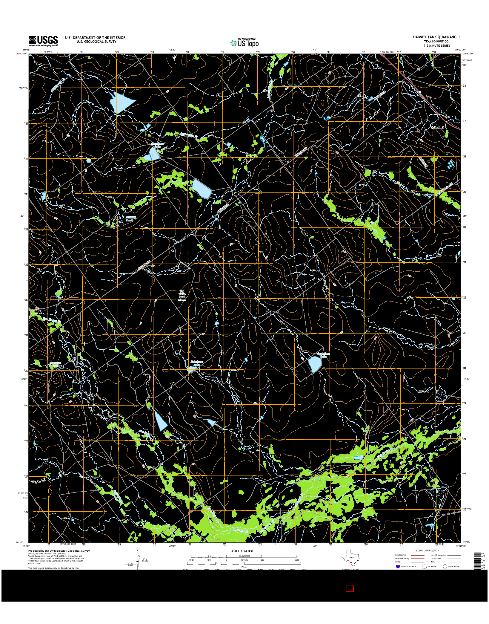 USGS US TOPO 7.5-MINUTE MAP FOR DABNEY TANK, TX 2016