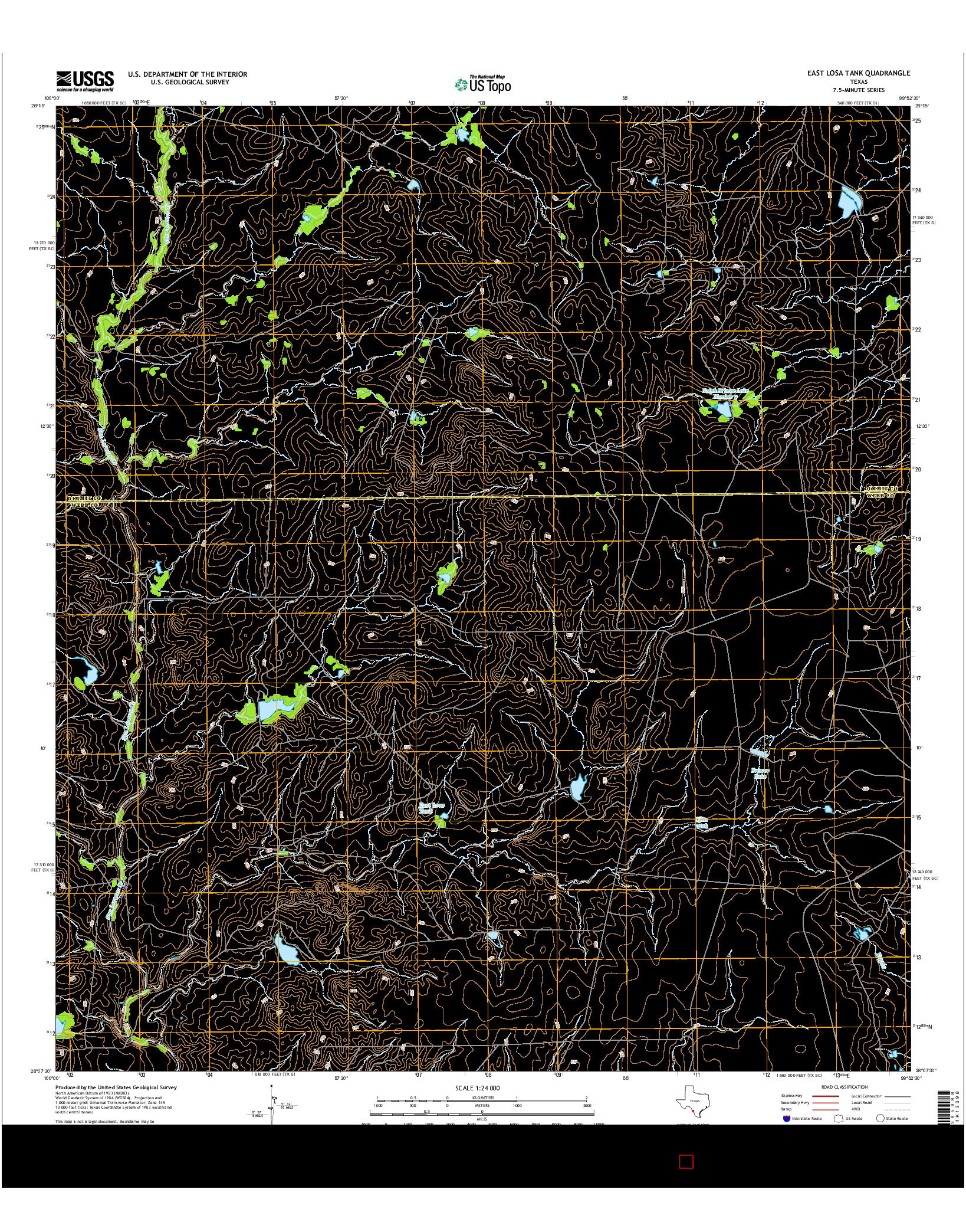 USGS US TOPO 7.5-MINUTE MAP FOR EAST LOSA TANK, TX 2016