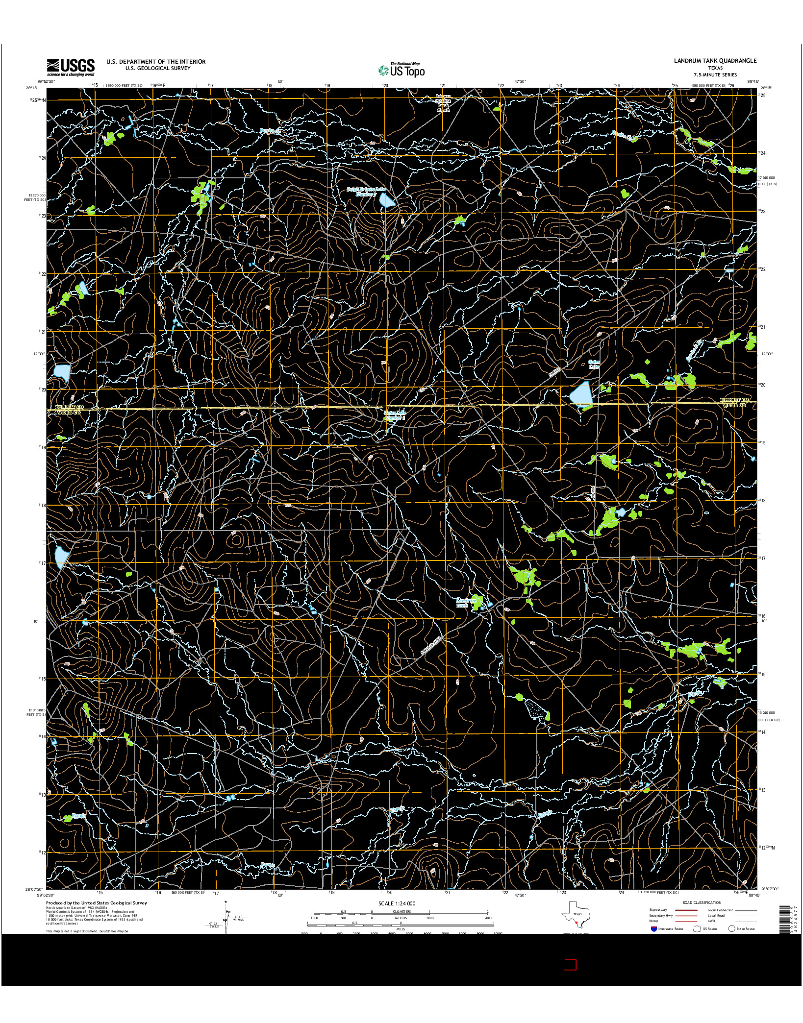 USGS US TOPO 7.5-MINUTE MAP FOR LANDRUM TANK, TX 2016