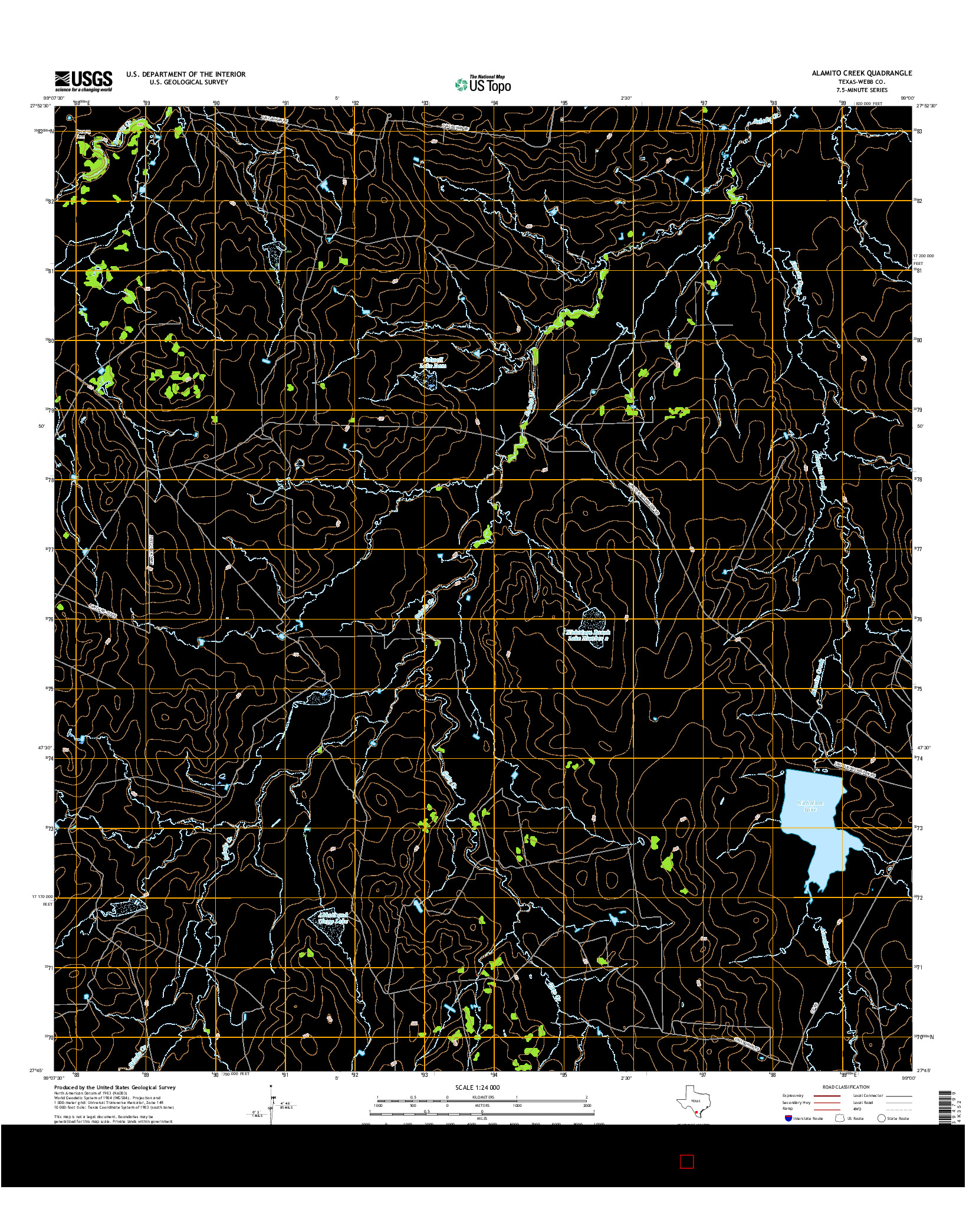 USGS US TOPO 7.5-MINUTE MAP FOR ALAMITO CREEK, TX 2016