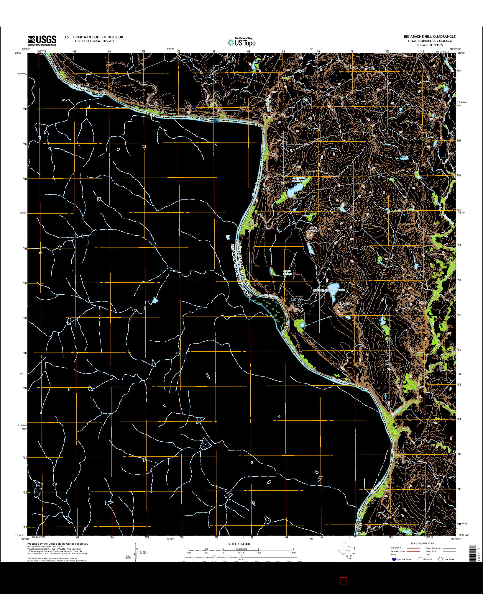 USGS US TOPO 7.5-MINUTE MAP FOR BIG APACHE HILL, TX-COA 2016