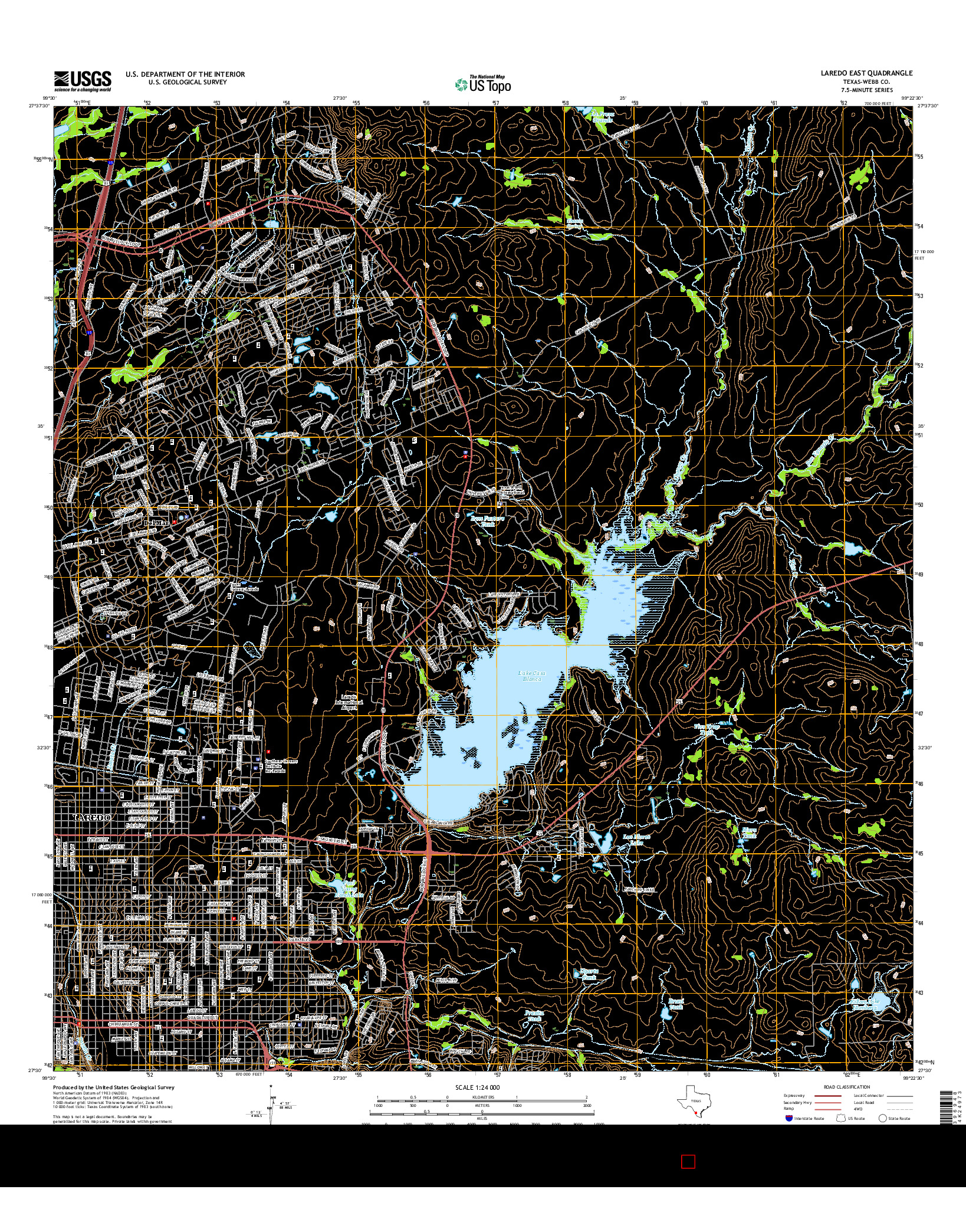 USGS US TOPO 7.5-MINUTE MAP FOR LAREDO EAST, TX 2016