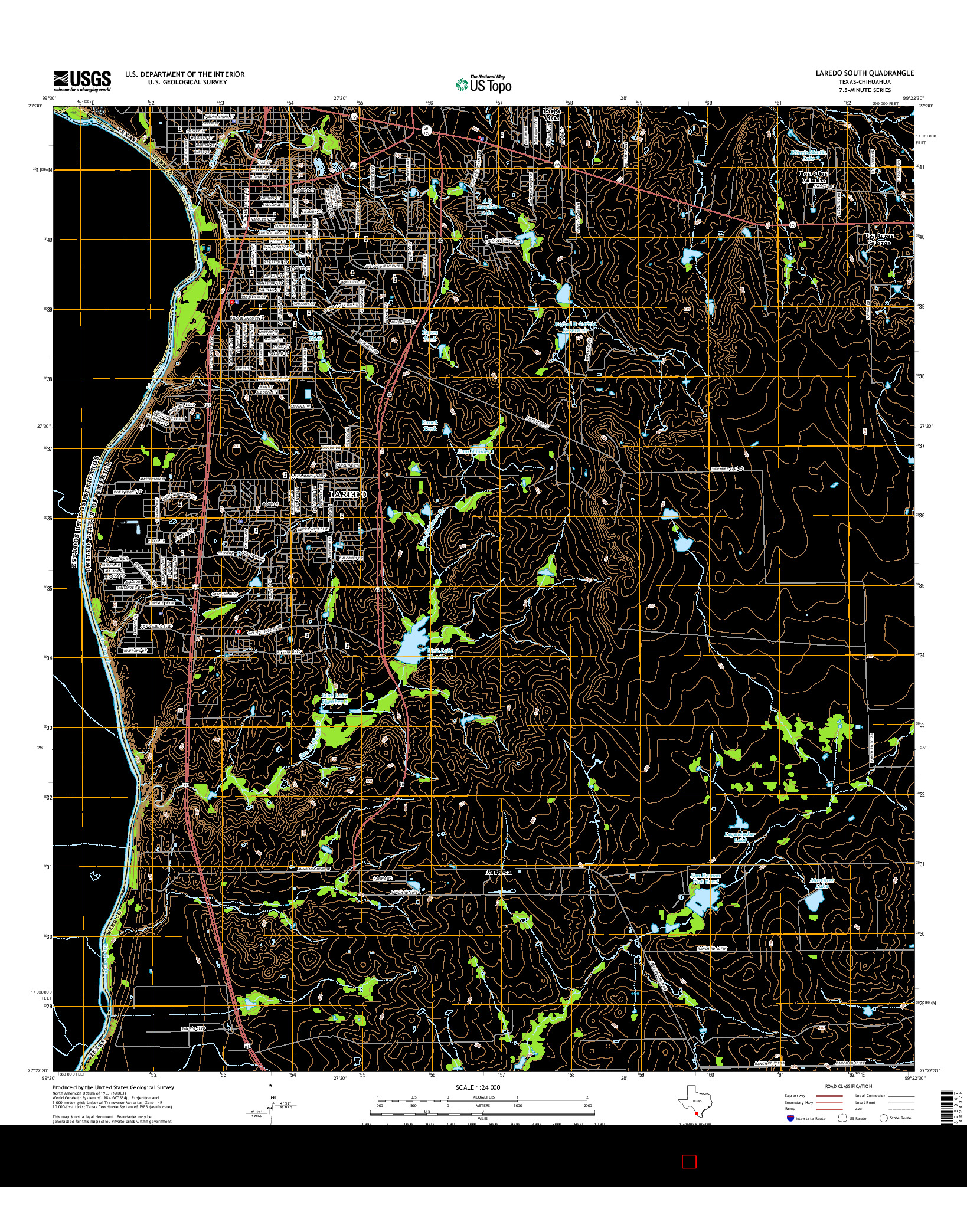 USGS US TOPO 7.5-MINUTE MAP FOR LAREDO SOUTH, TX-CHH 2016