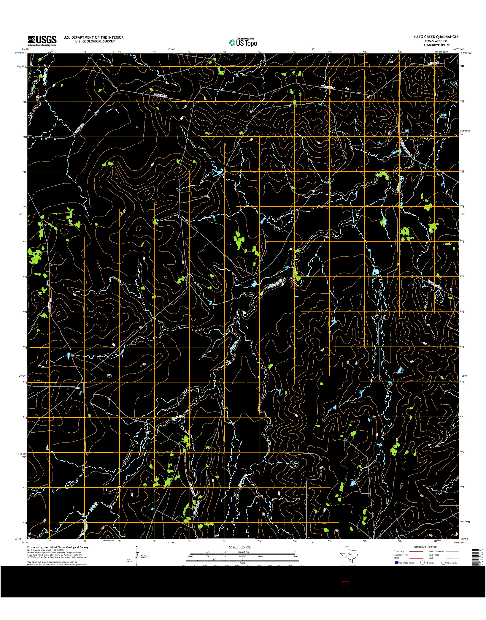 USGS US TOPO 7.5-MINUTE MAP FOR PATO CREEK, TX 2016