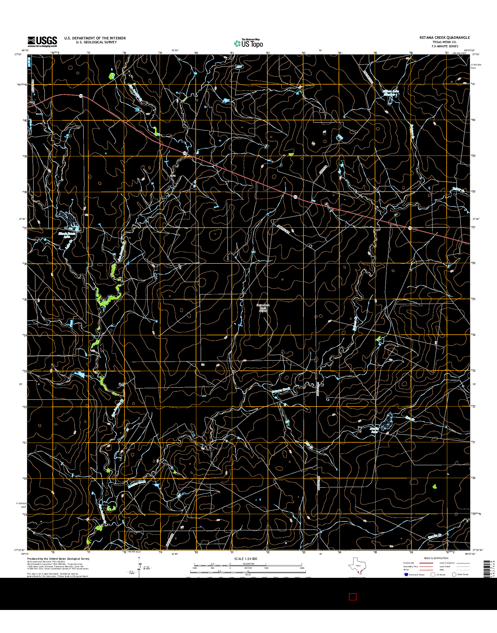 USGS US TOPO 7.5-MINUTE MAP FOR RETAMA CREEK, TX 2016