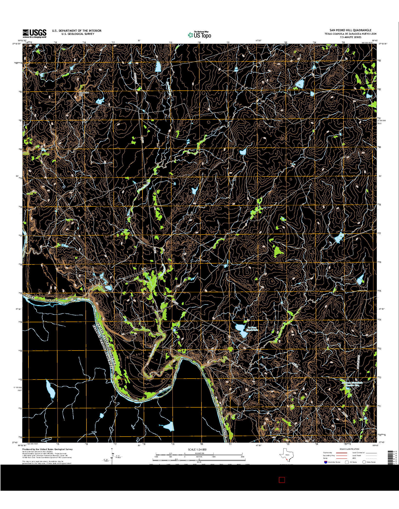 USGS US TOPO 7.5-MINUTE MAP FOR SAN PEDRO HILL, TX-COA-NLE 2016
