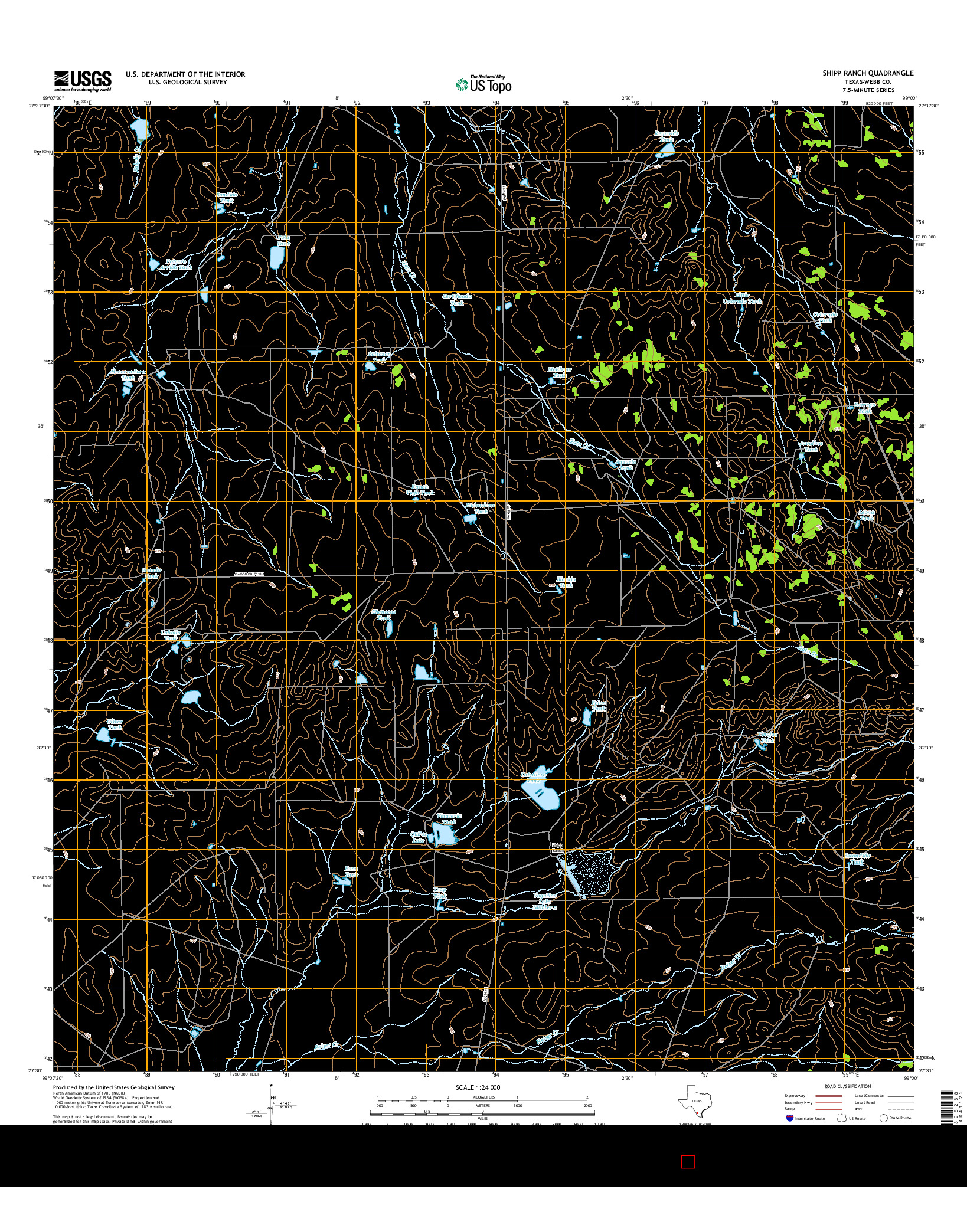 USGS US TOPO 7.5-MINUTE MAP FOR SHIPP RANCH, TX 2016