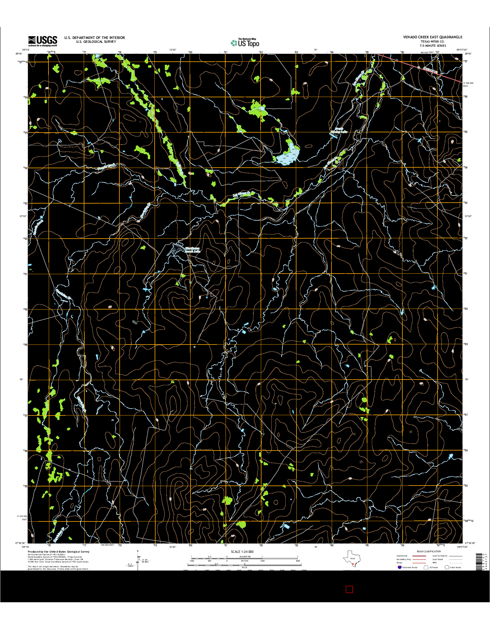 USGS US TOPO 7.5-MINUTE MAP FOR VENADO CREEK EAST, TX 2016