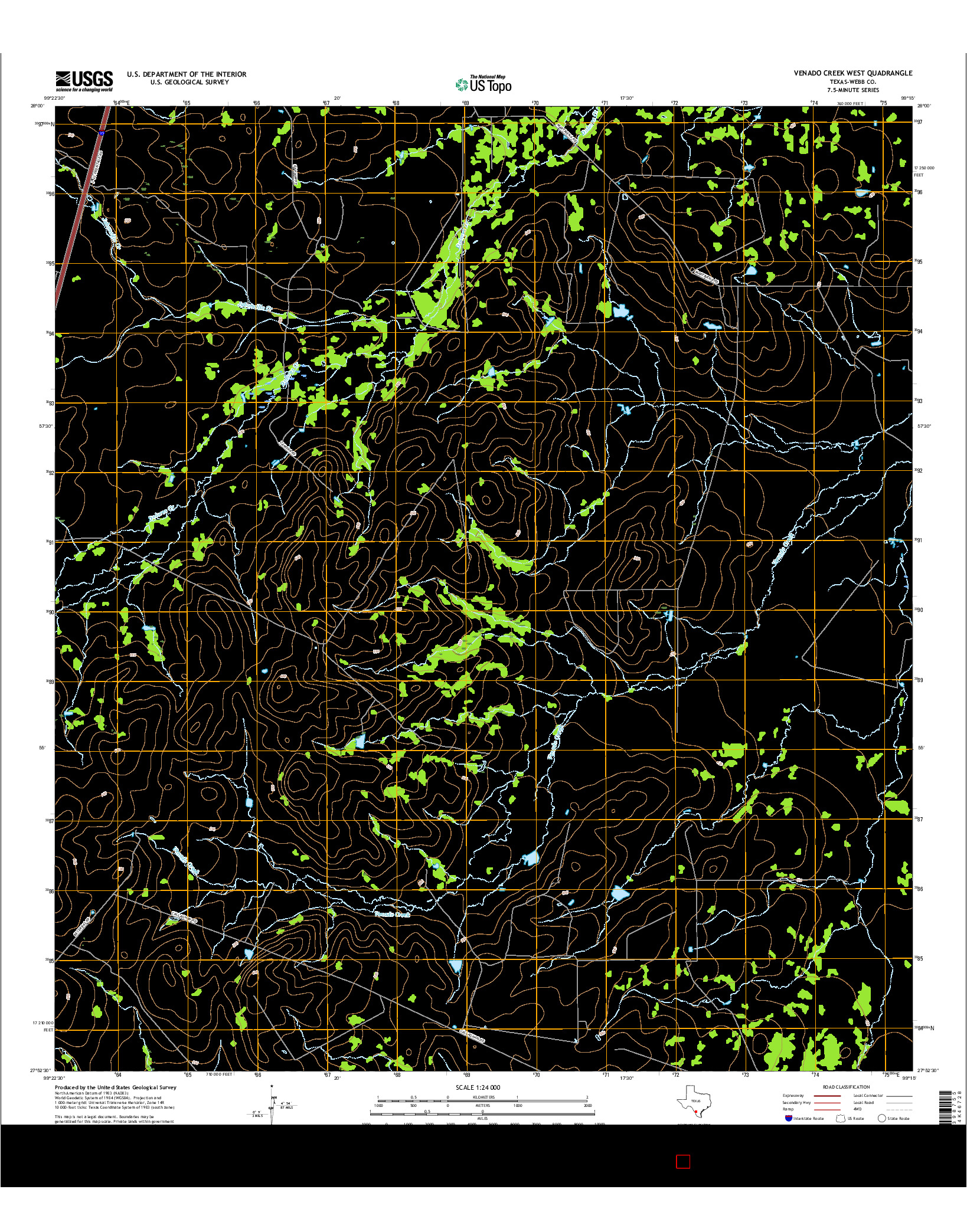 USGS US TOPO 7.5-MINUTE MAP FOR VENADO CREEK WEST, TX 2016