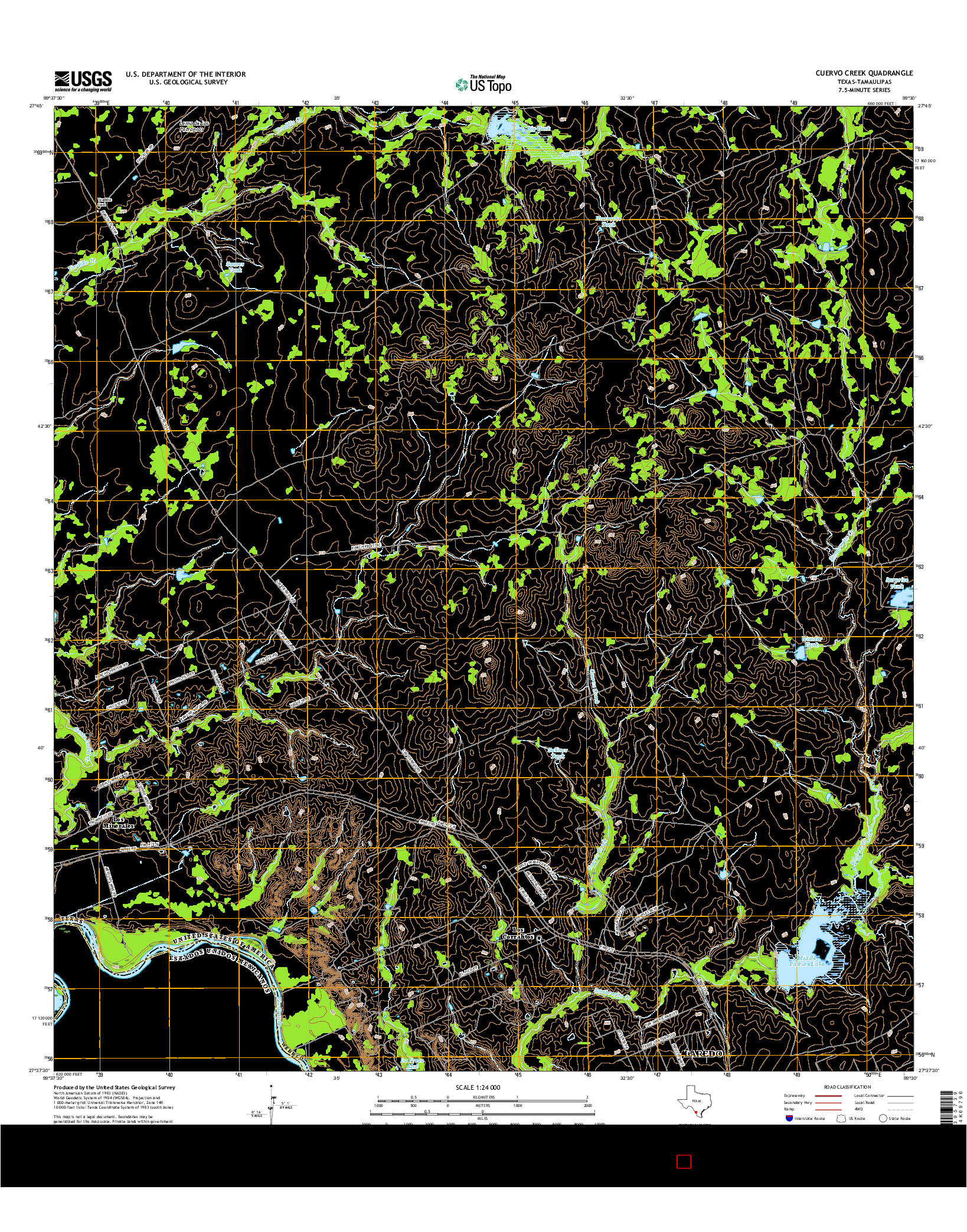 USGS US TOPO 7.5-MINUTE MAP FOR CUERVO CREEK, TX-TAM 2016