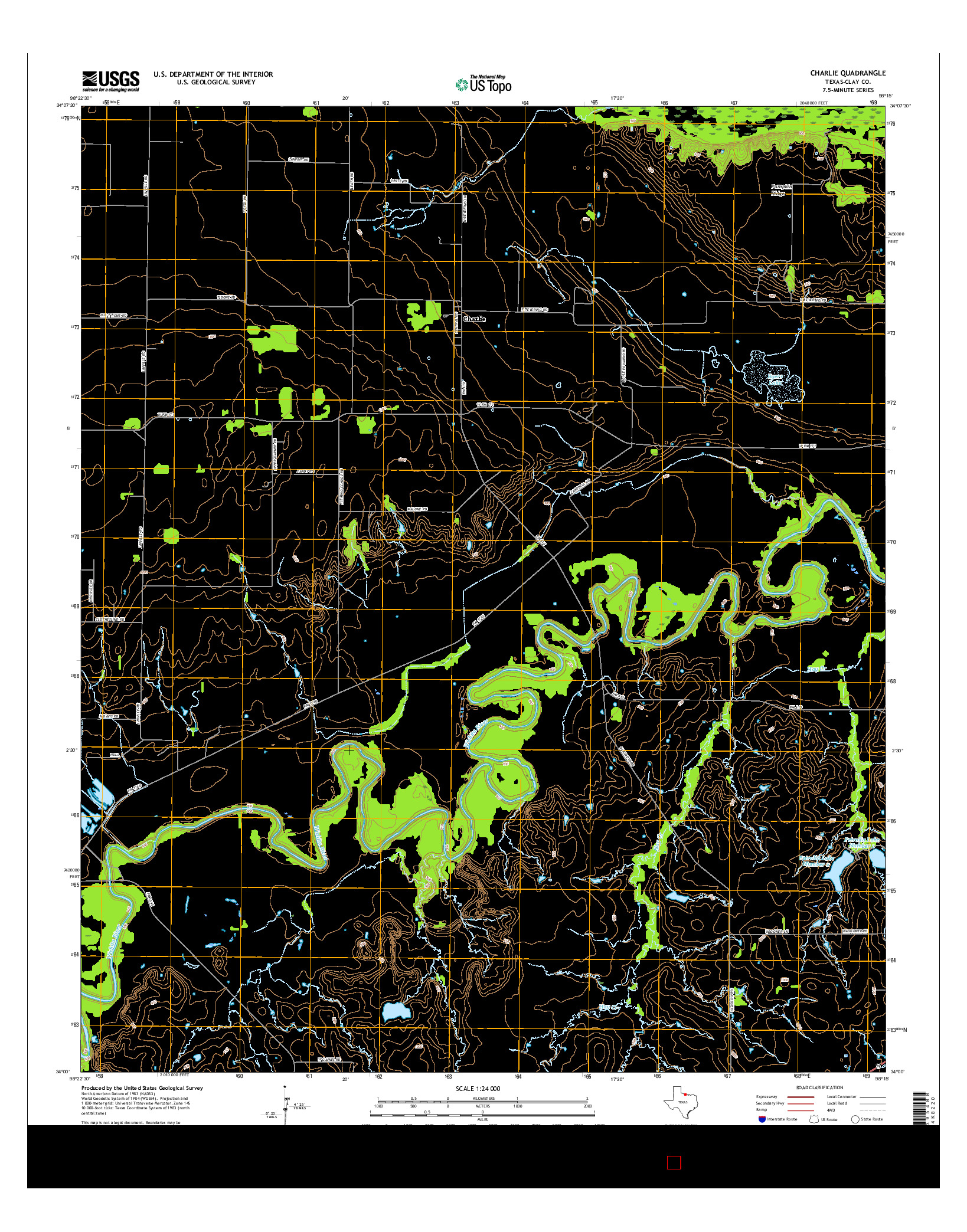 USGS US TOPO 7.5-MINUTE MAP FOR CHARLIE, TX 2016