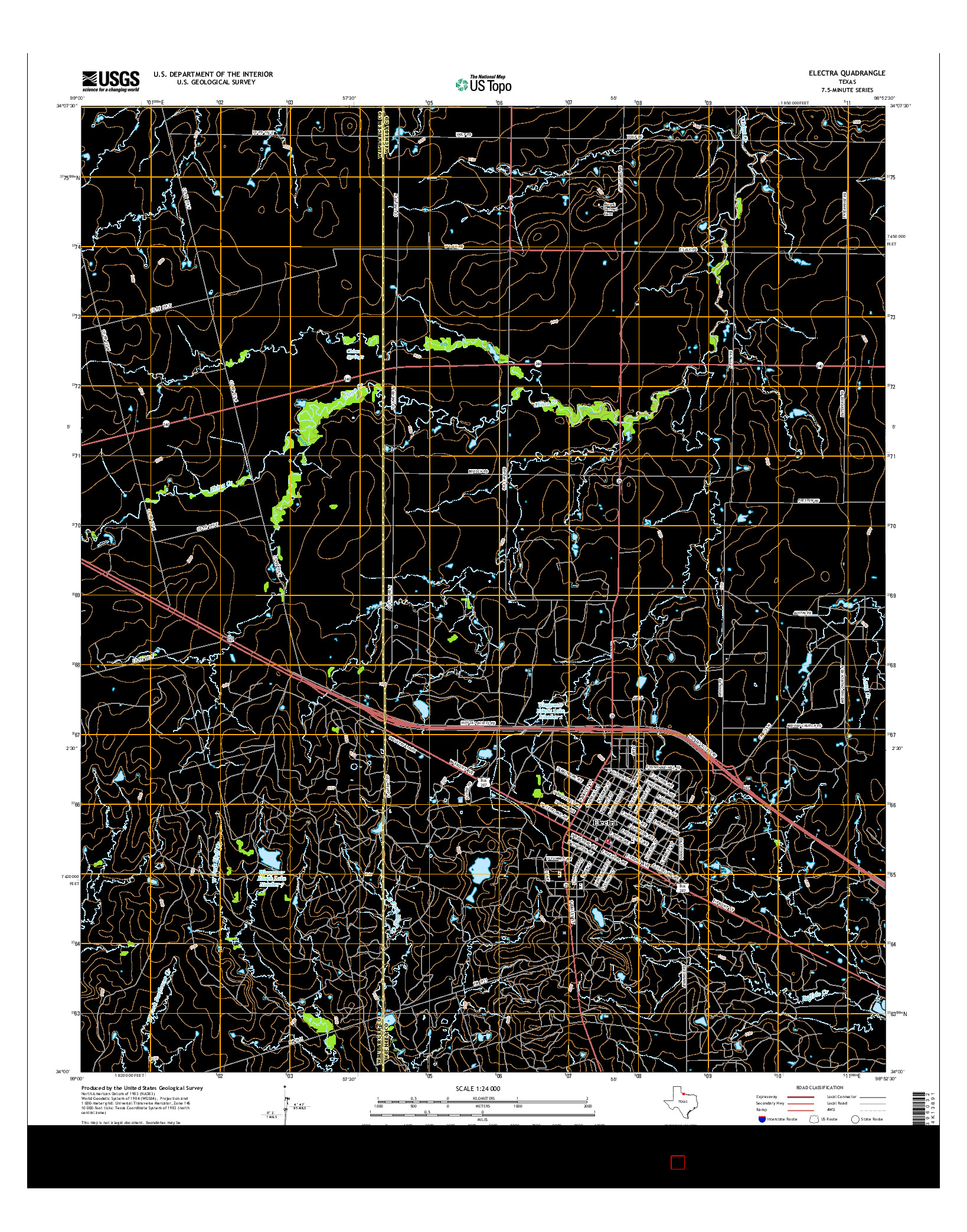 USGS US TOPO 7.5-MINUTE MAP FOR ELECTRA, TX 2016