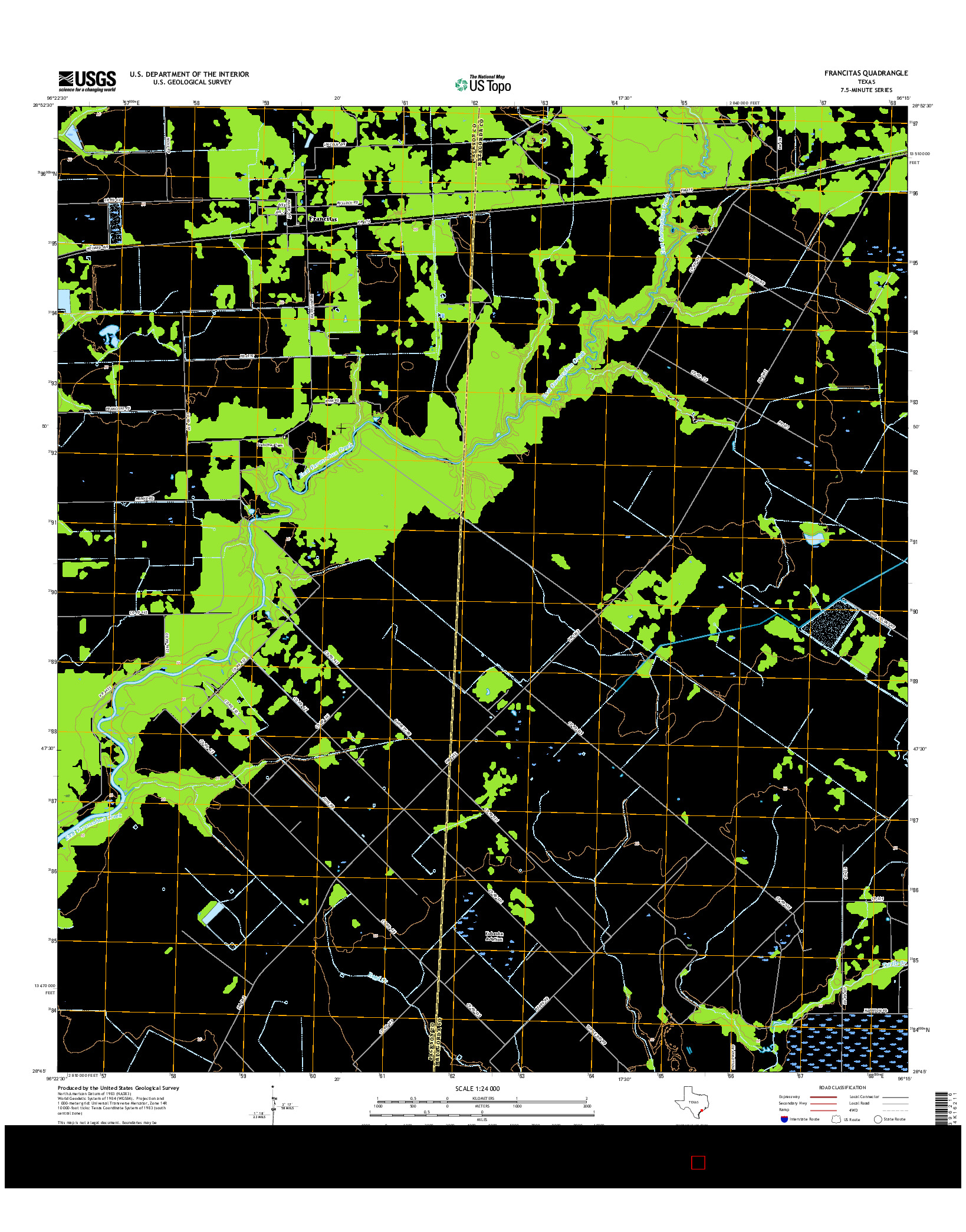 USGS US TOPO 7.5-MINUTE MAP FOR FRANCITAS, TX 2016