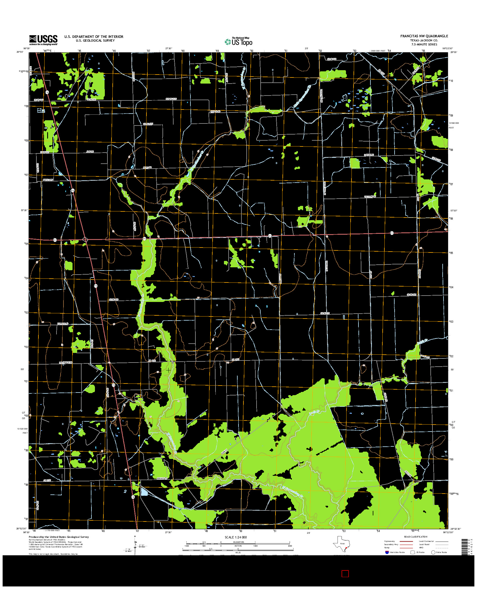 USGS US TOPO 7.5-MINUTE MAP FOR FRANCITAS NW, TX 2016