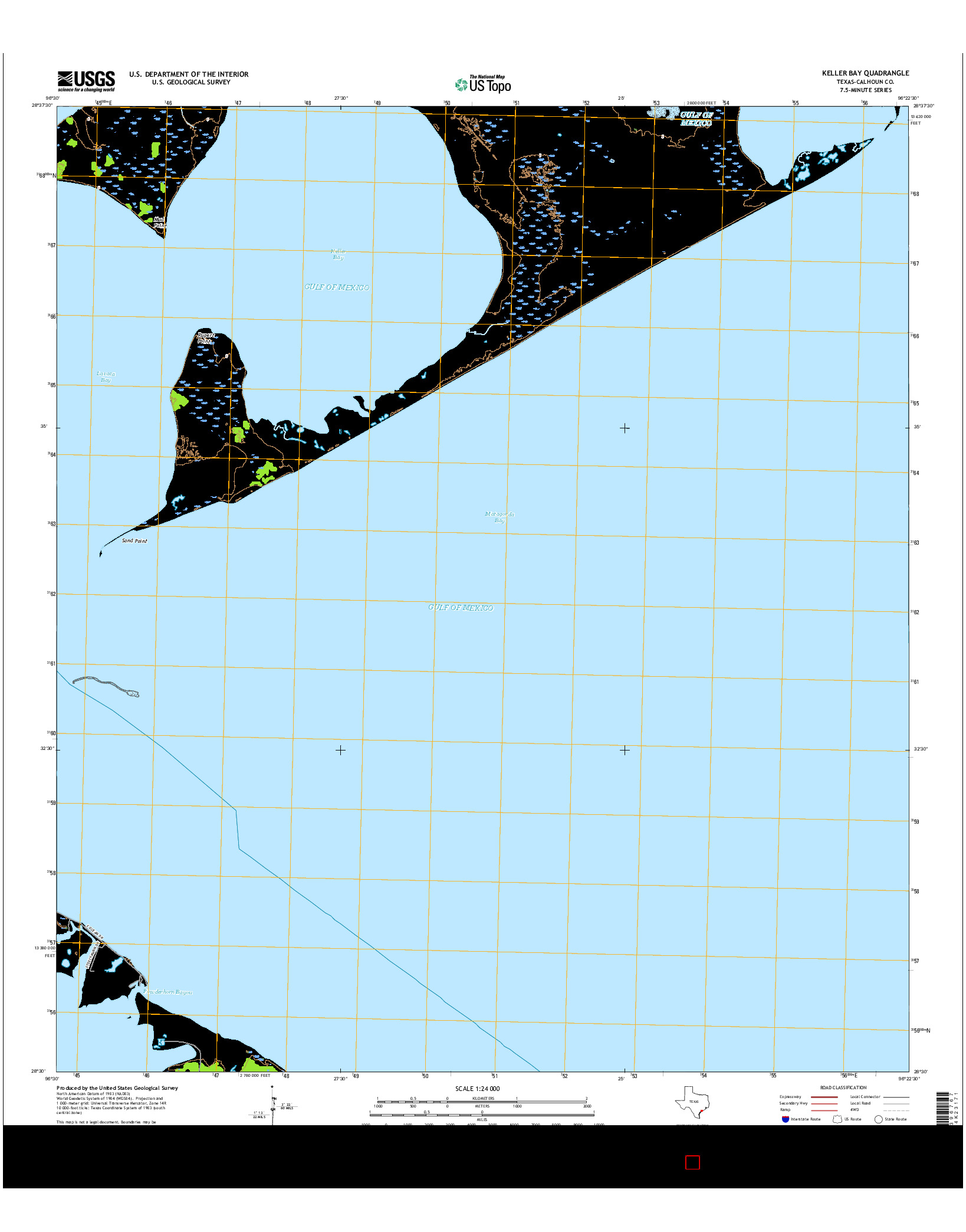 USGS US TOPO 7.5-MINUTE MAP FOR KELLER BAY, TX 2016