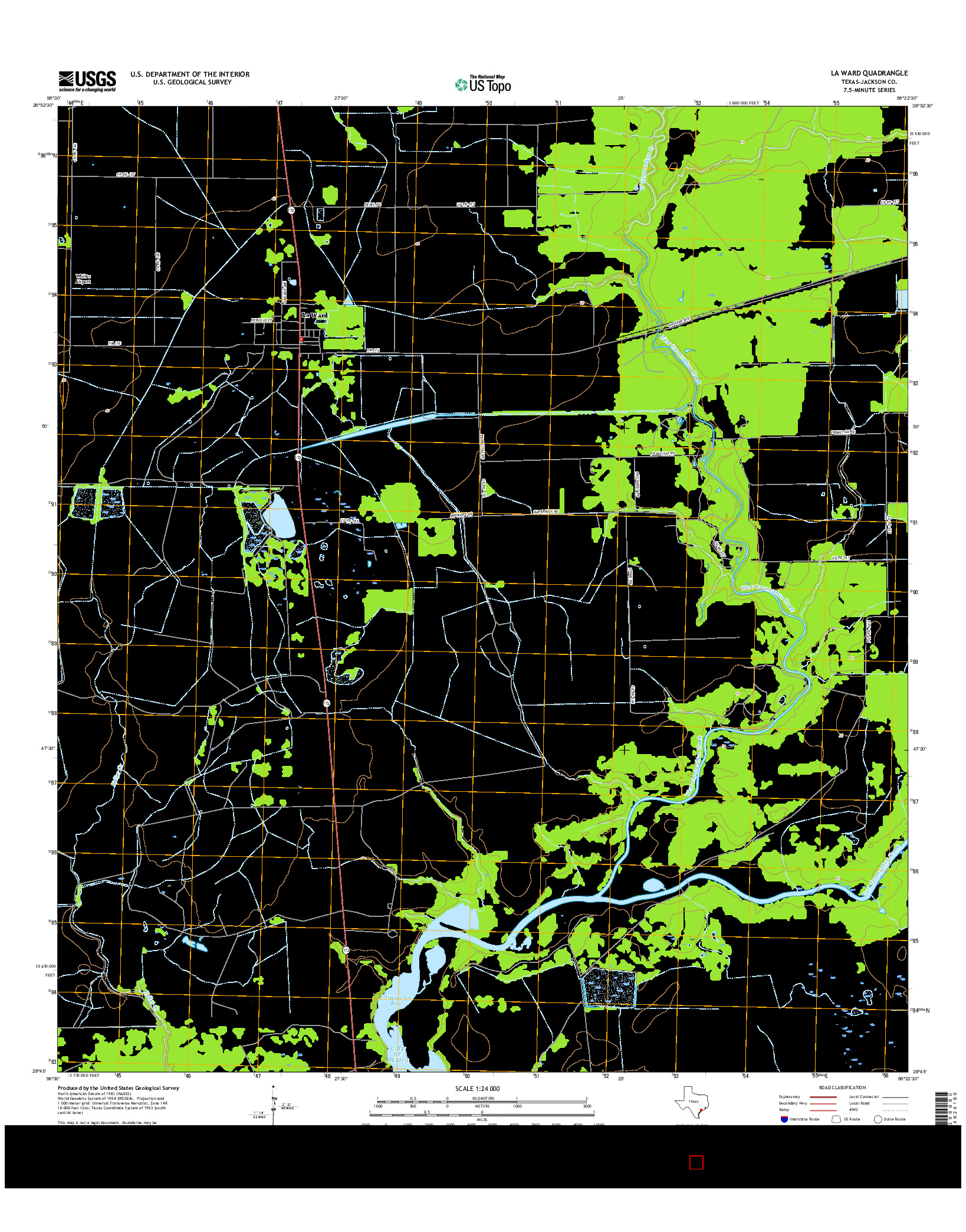 USGS US TOPO 7.5-MINUTE MAP FOR LA WARD, TX 2016
