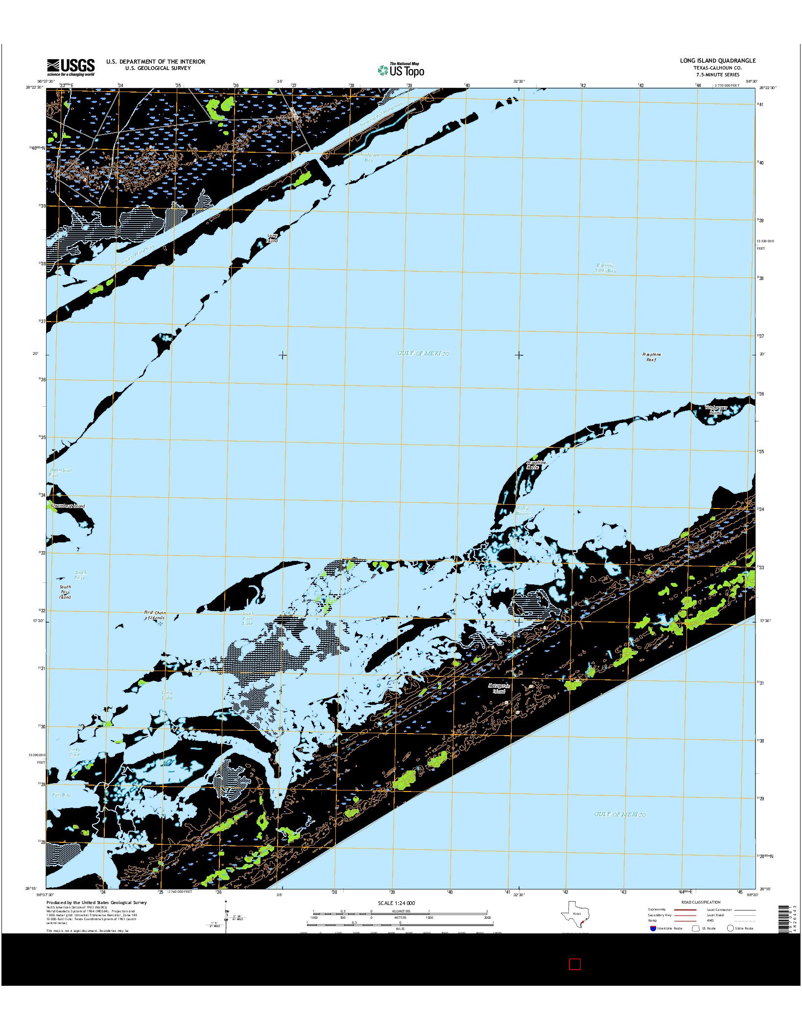 USGS US TOPO 7.5-MINUTE MAP FOR LONG ISLAND, TX 2016