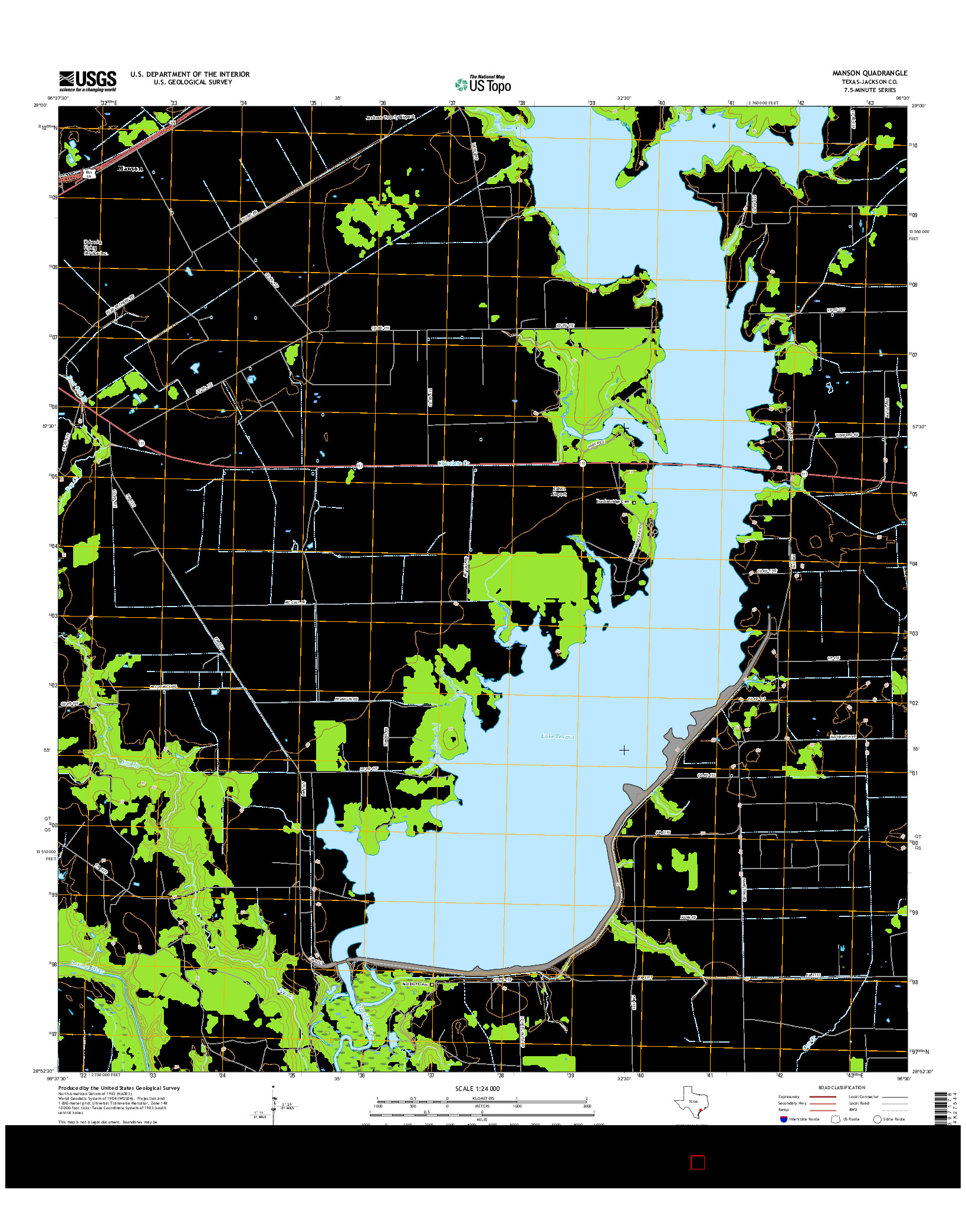 USGS US TOPO 7.5-MINUTE MAP FOR MANSON, TX 2016