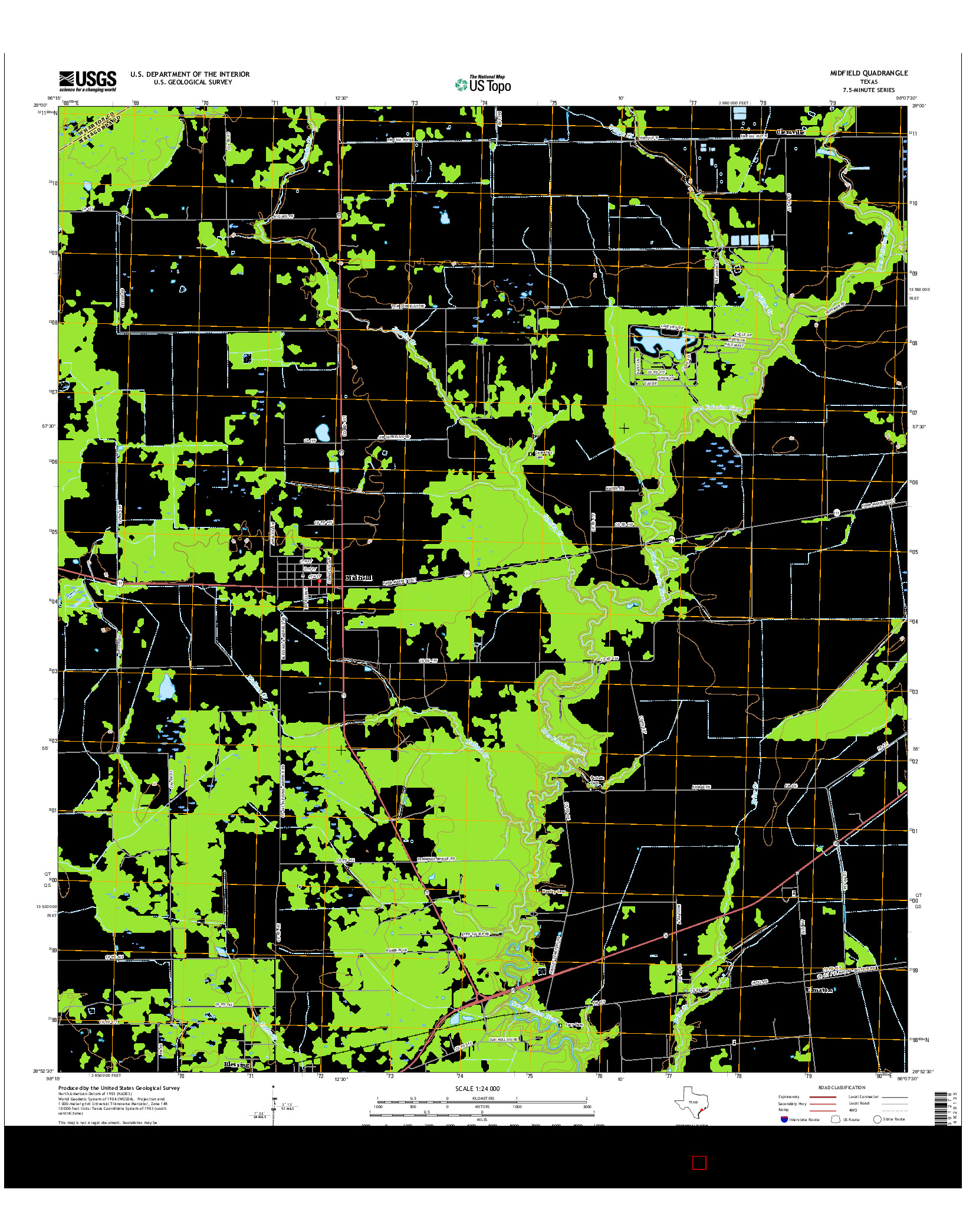 USGS US TOPO 7.5-MINUTE MAP FOR MIDFIELD, TX 2016