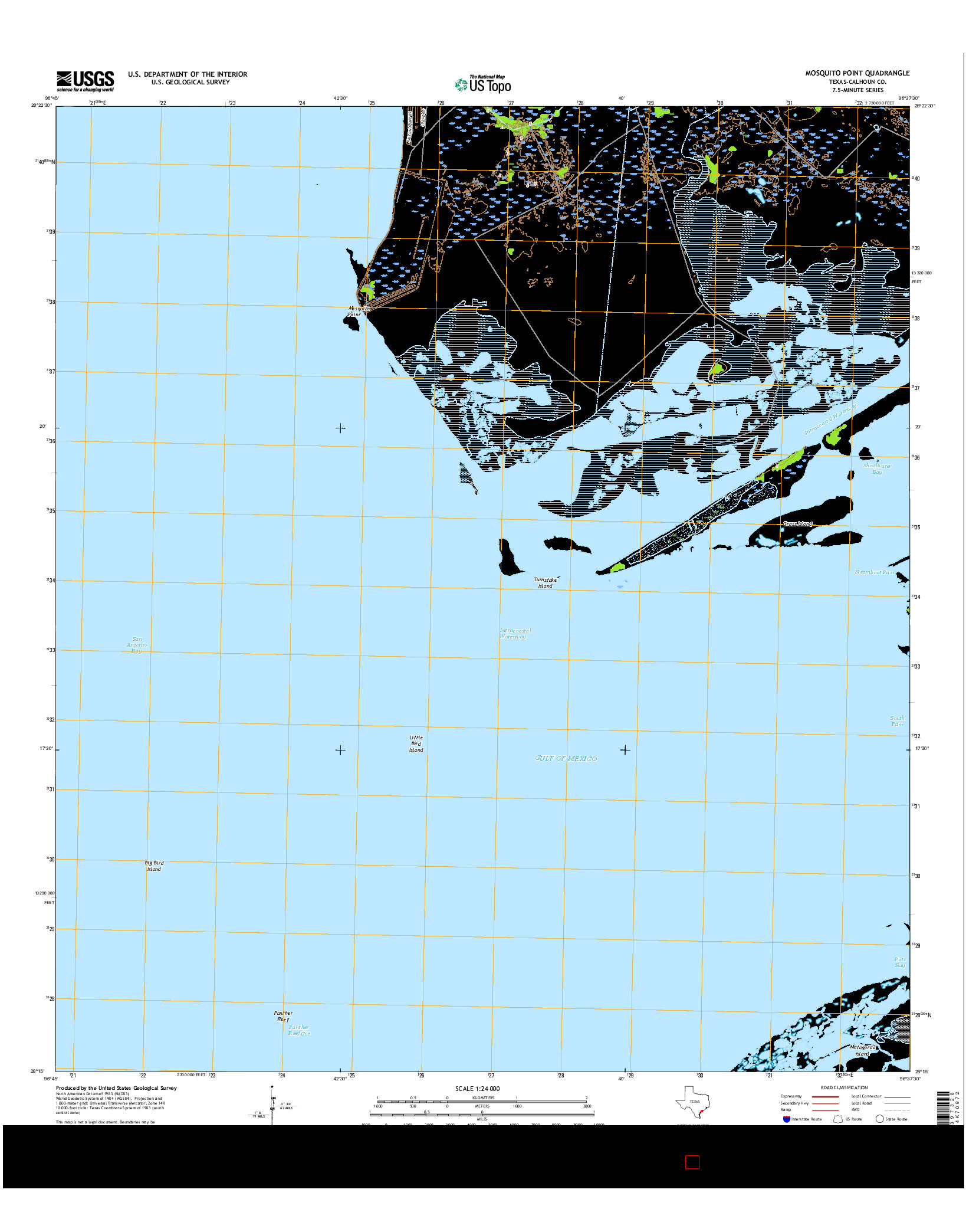 USGS US TOPO 7.5-MINUTE MAP FOR MOSQUITO POINT, TX 2016
