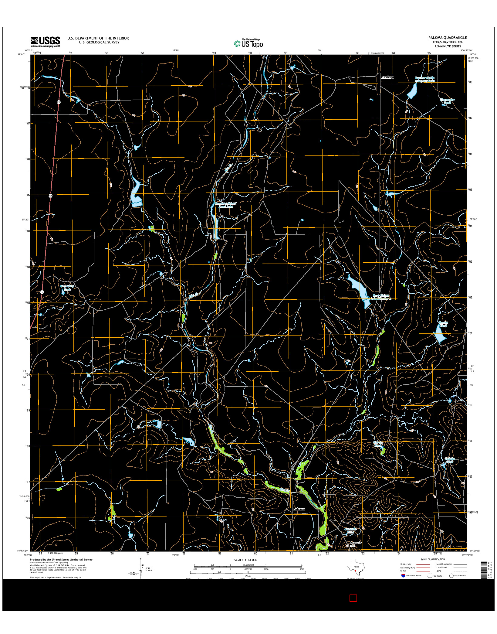 USGS US TOPO 7.5-MINUTE MAP FOR PALOMA, TX 2016