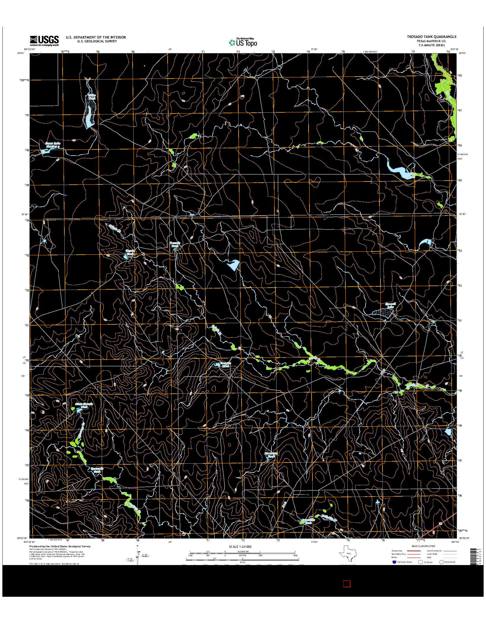 USGS US TOPO 7.5-MINUTE MAP FOR TROSADO TANK, TX 2016