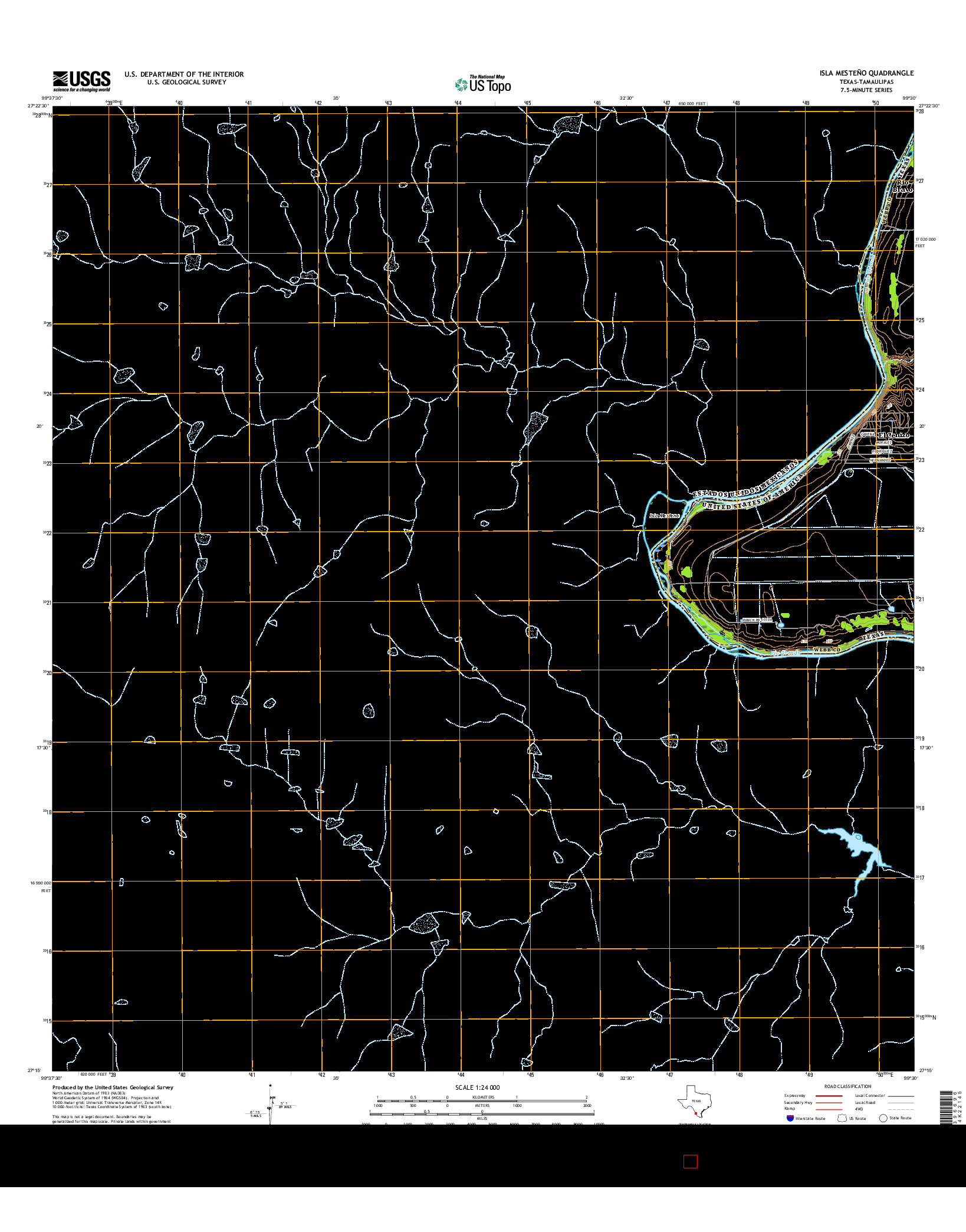 USGS US TOPO 7.5-MINUTE MAP FOR ISLA MESTEñO, TX-TAM 2016