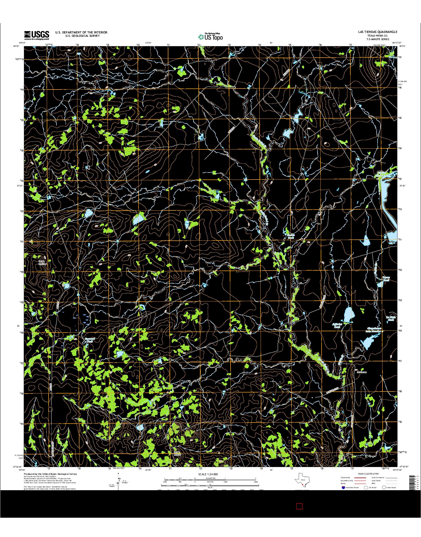 USGS US TOPO 7.5-MINUTE MAP FOR LAS TIENDAS, TX 2016