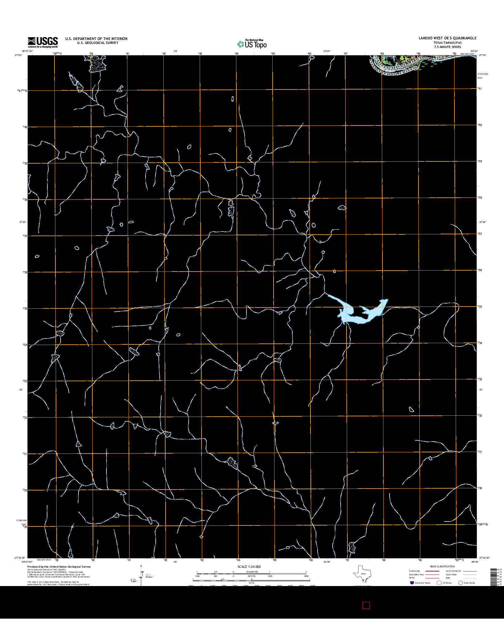 USGS US TOPO 7.5-MINUTE MAP FOR LAREDO WEST OE S, TX-TAM 2016