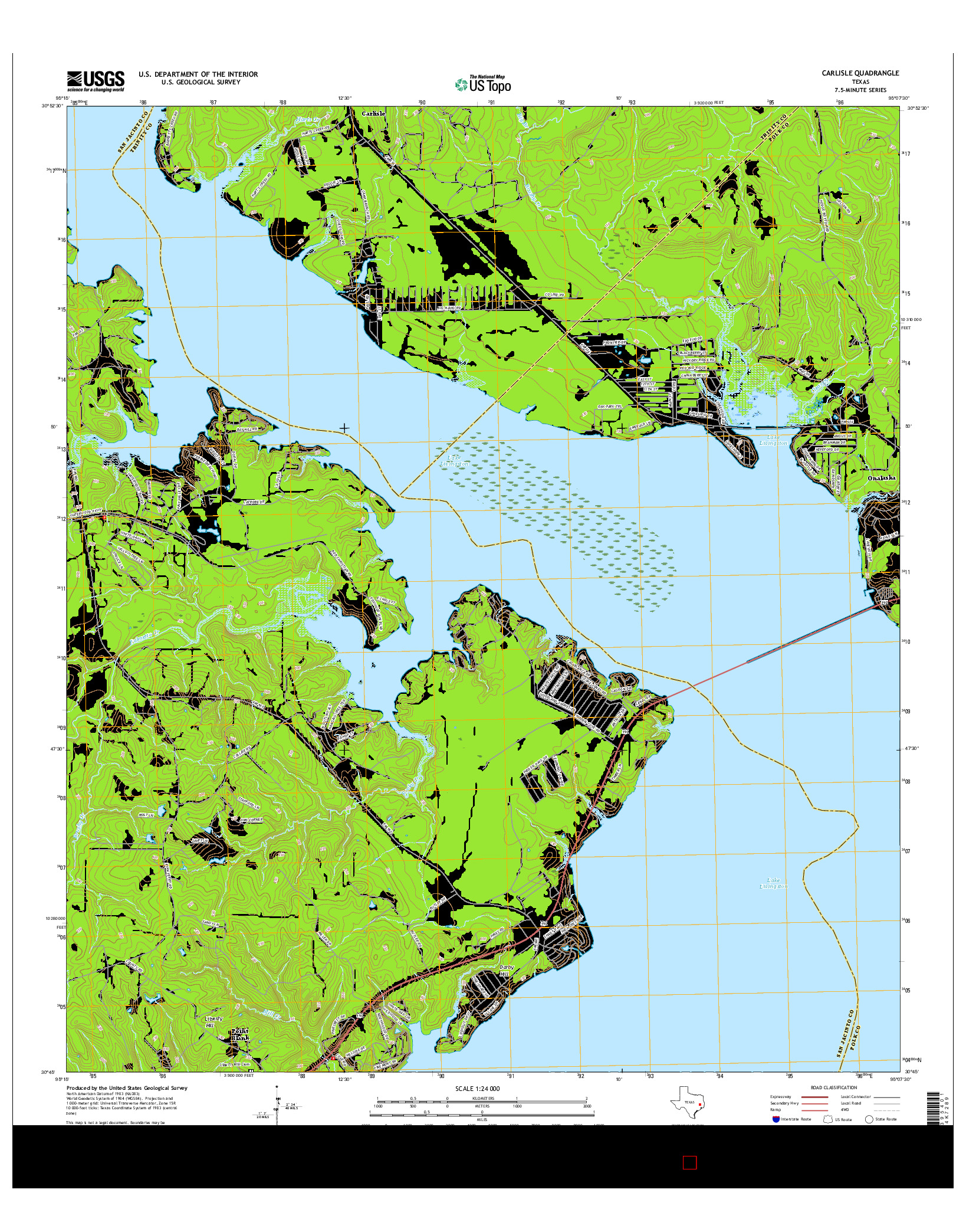 USGS US TOPO 7.5-MINUTE MAP FOR CARLISLE, TX 2016