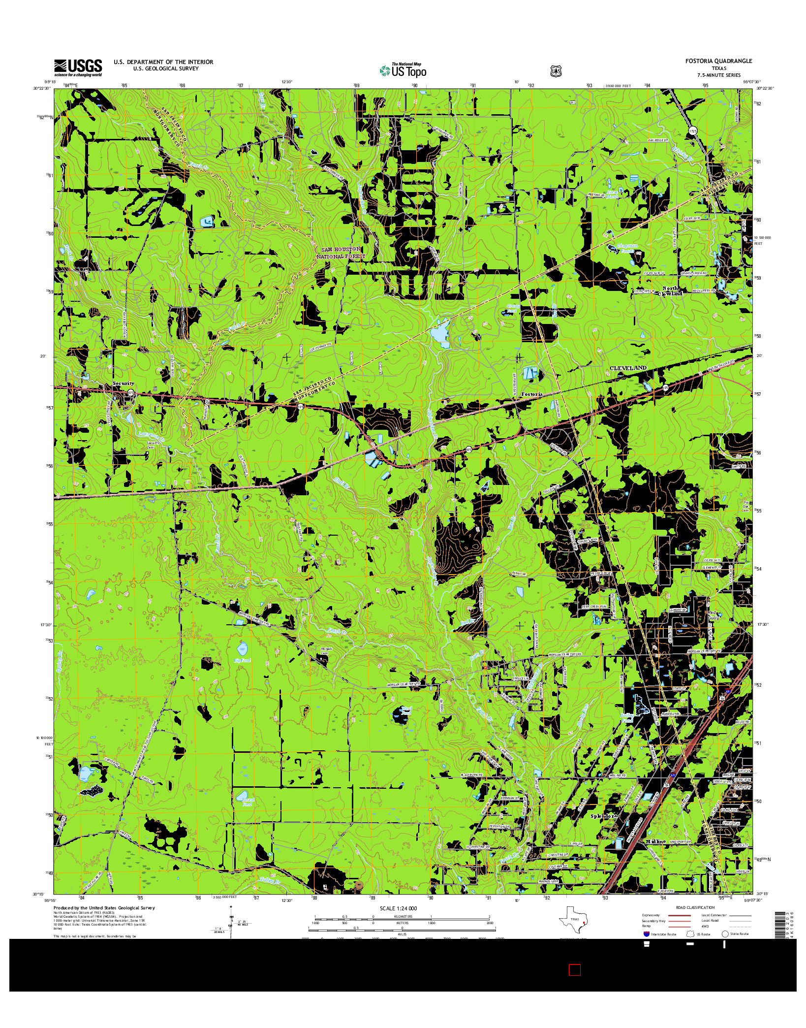 USGS US TOPO 7.5-MINUTE MAP FOR FOSTORIA, TX 2016