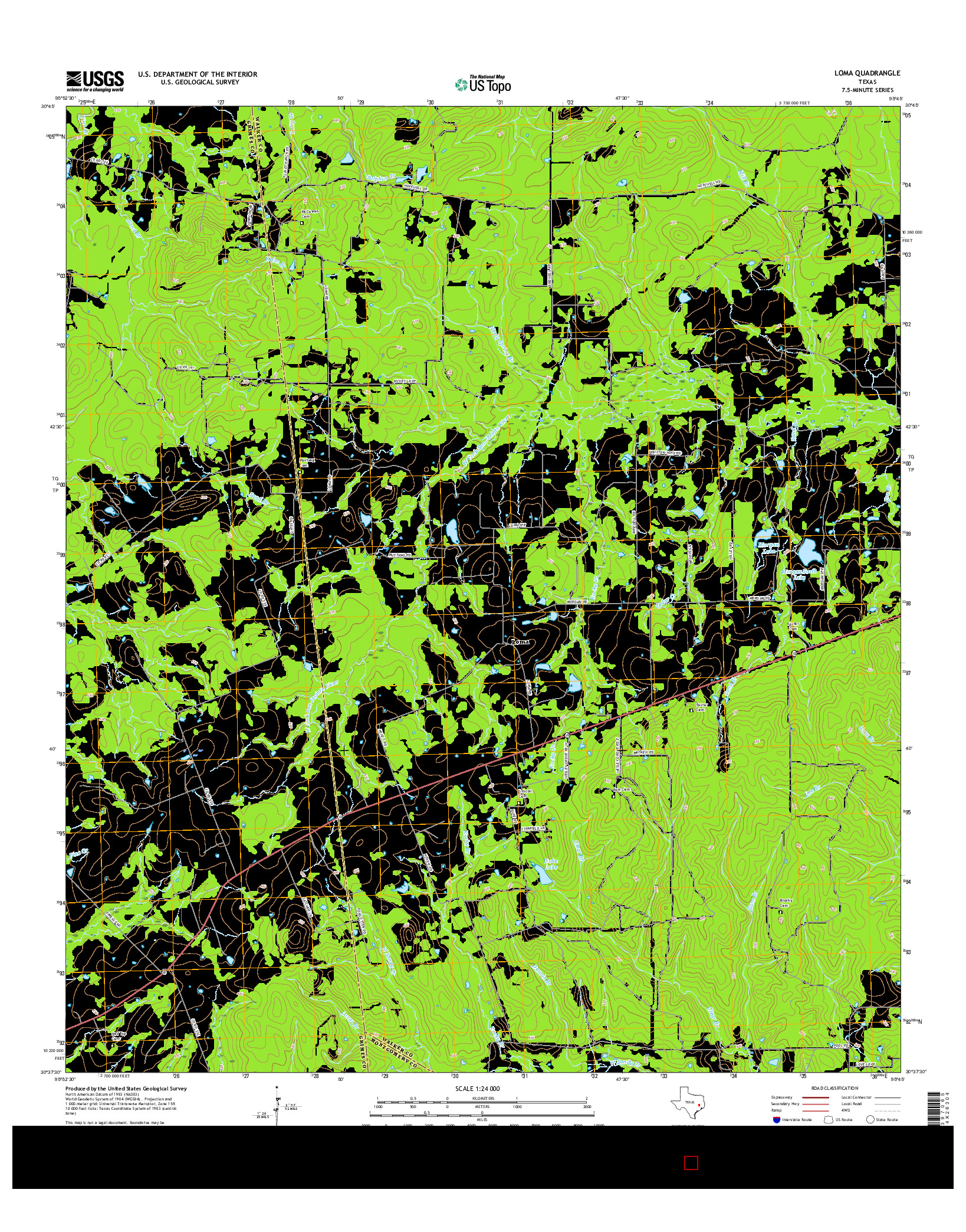 USGS US TOPO 7.5-MINUTE MAP FOR LOMA, TX 2016