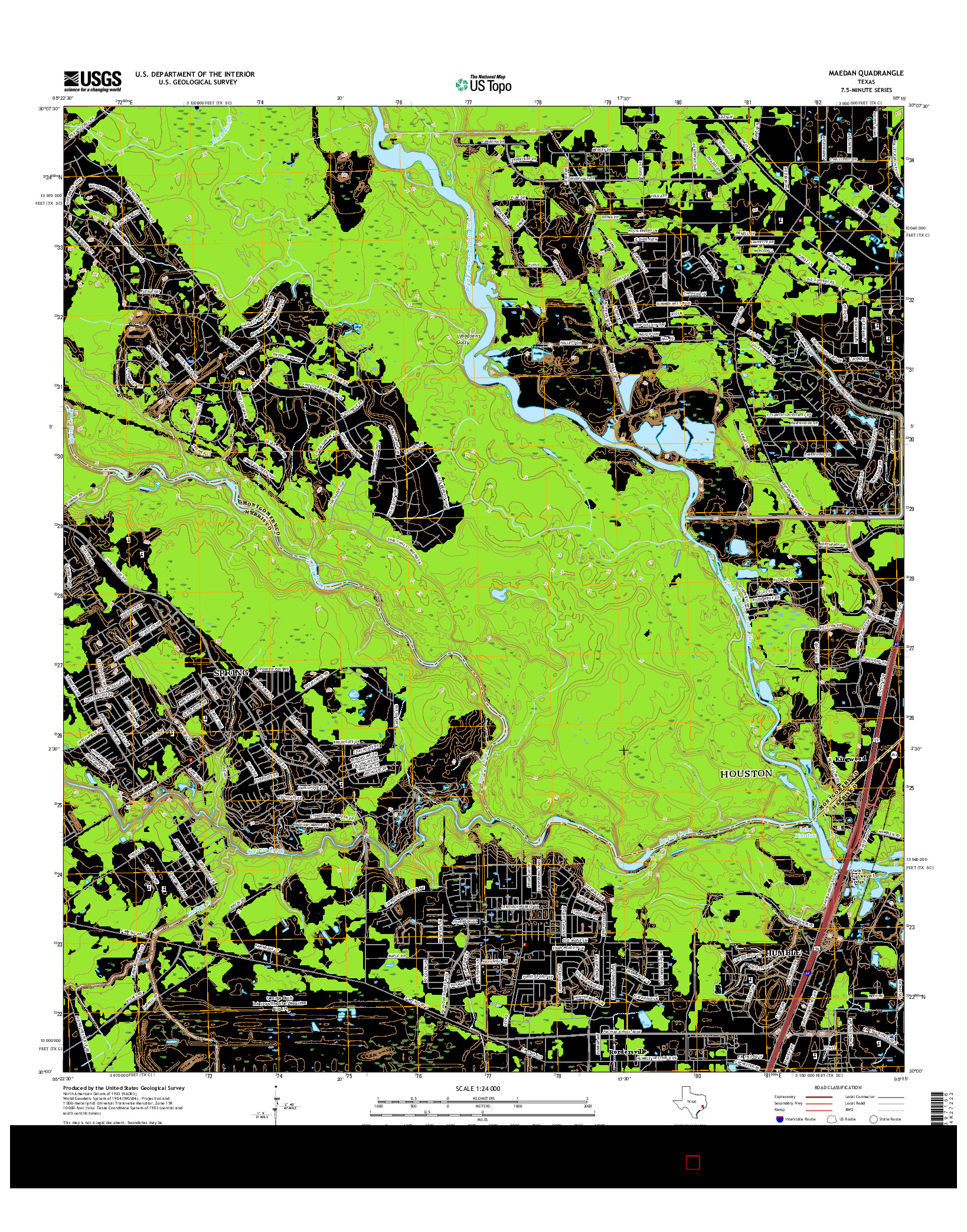 USGS US TOPO 7.5-MINUTE MAP FOR MAEDAN, TX 2016