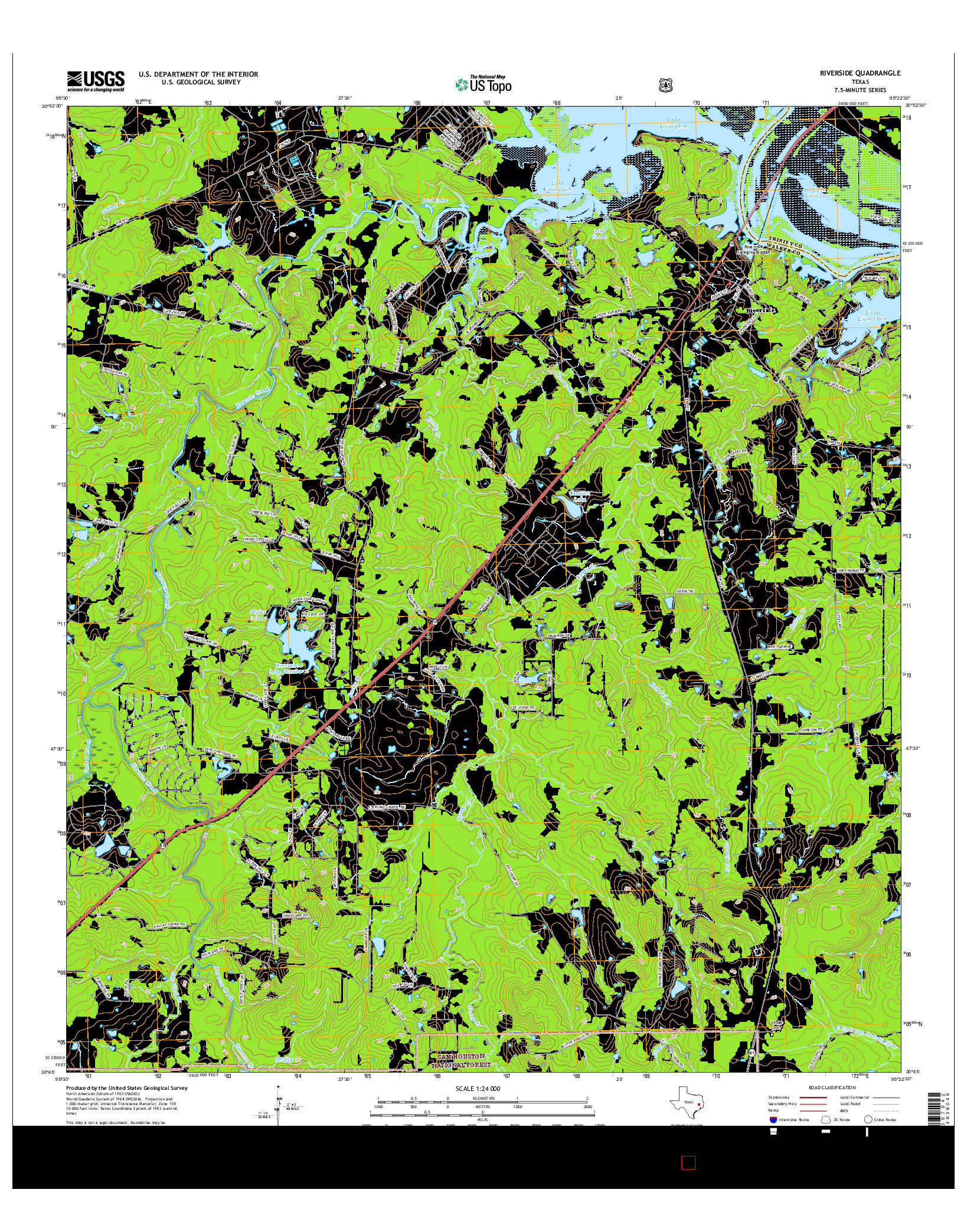 USGS US TOPO 7.5-MINUTE MAP FOR RIVERSIDE, TX 2016