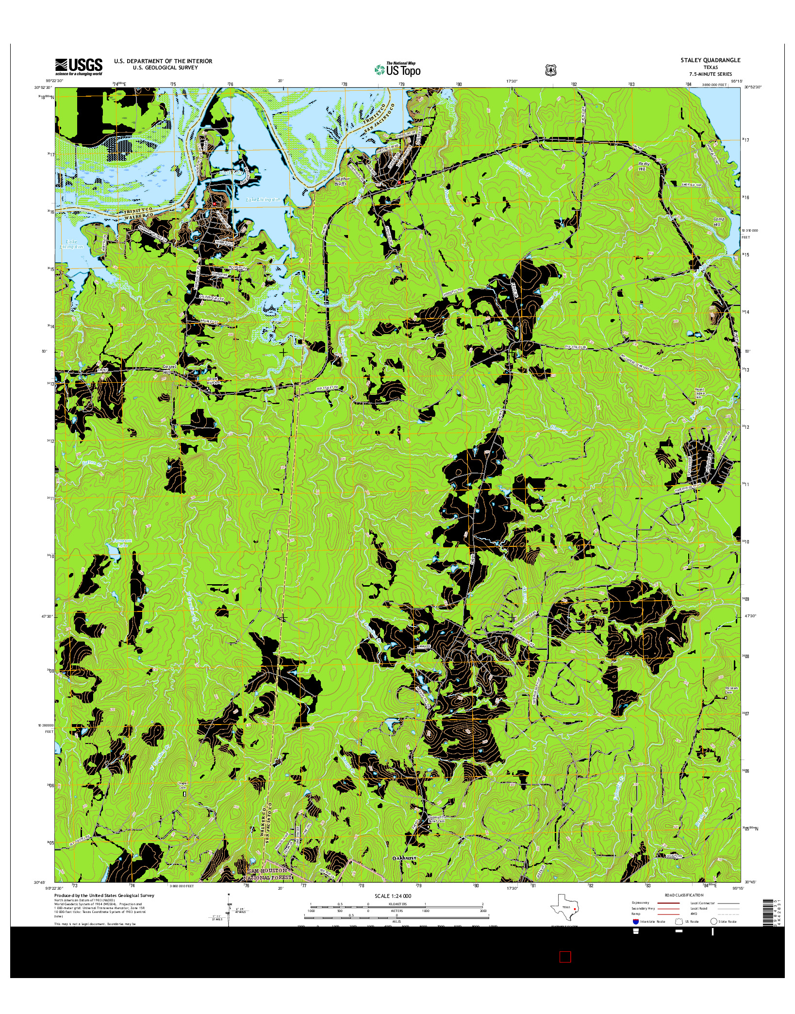 USGS US TOPO 7.5-MINUTE MAP FOR STALEY, TX 2016