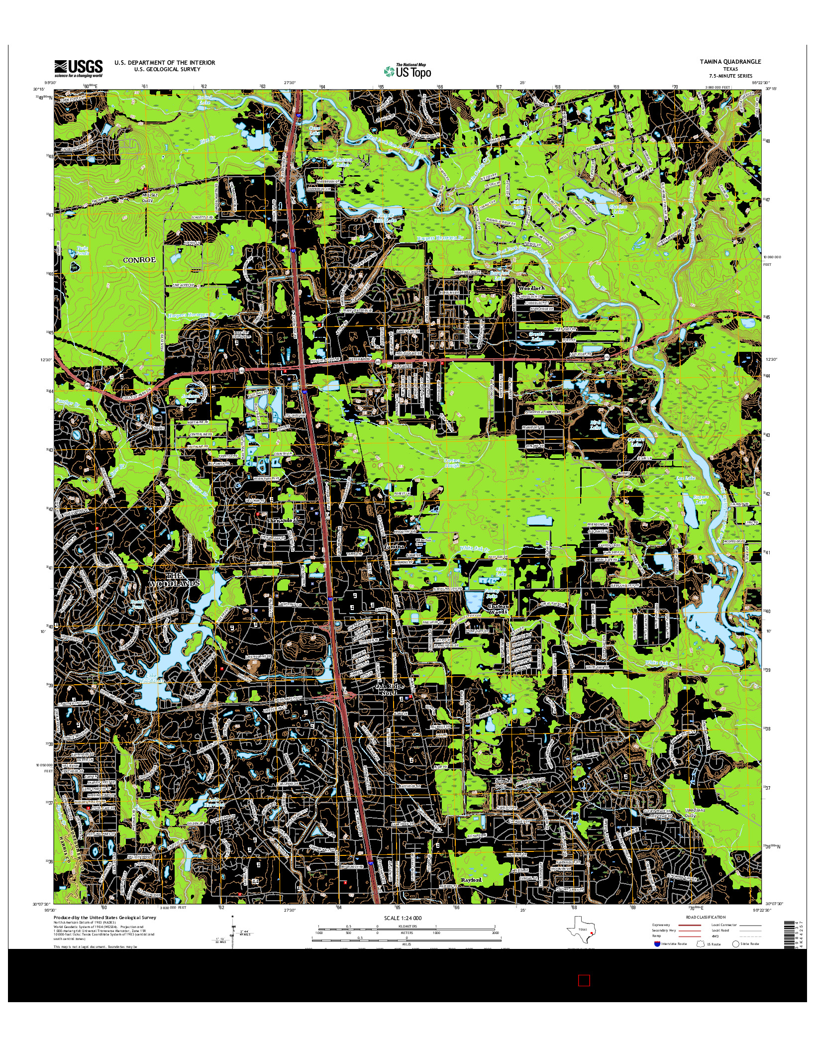 USGS US TOPO 7.5-MINUTE MAP FOR TAMINA, TX 2016