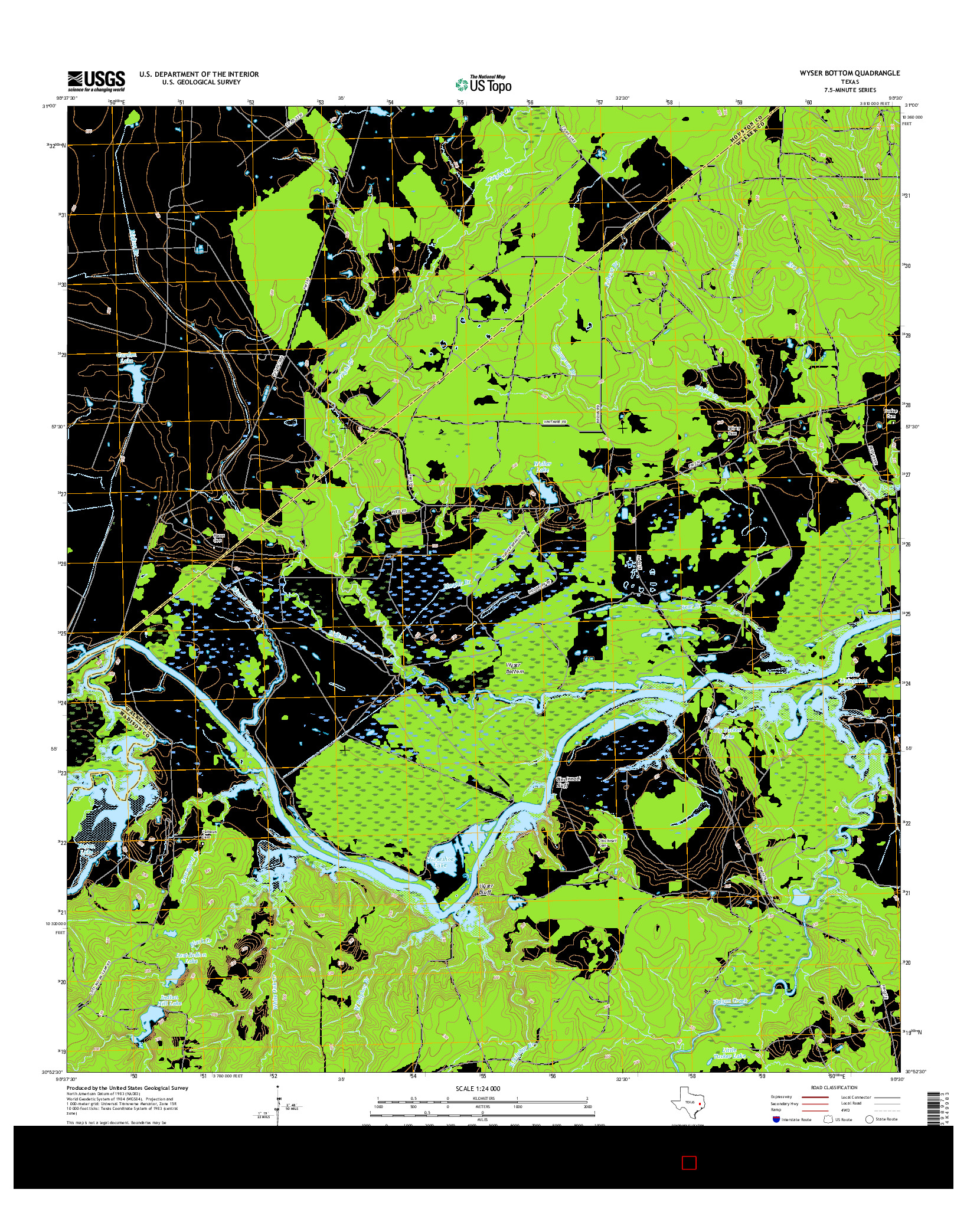 USGS US TOPO 7.5-MINUTE MAP FOR WYSER BOTTOM, TX 2016