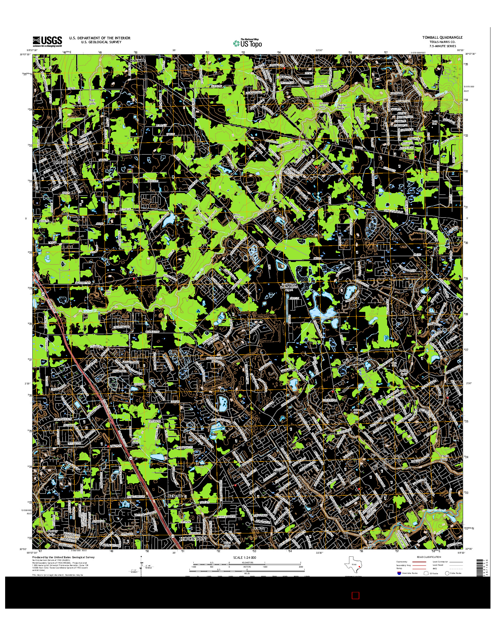 USGS US TOPO 7.5-MINUTE MAP FOR TOMBALL, TX 2016