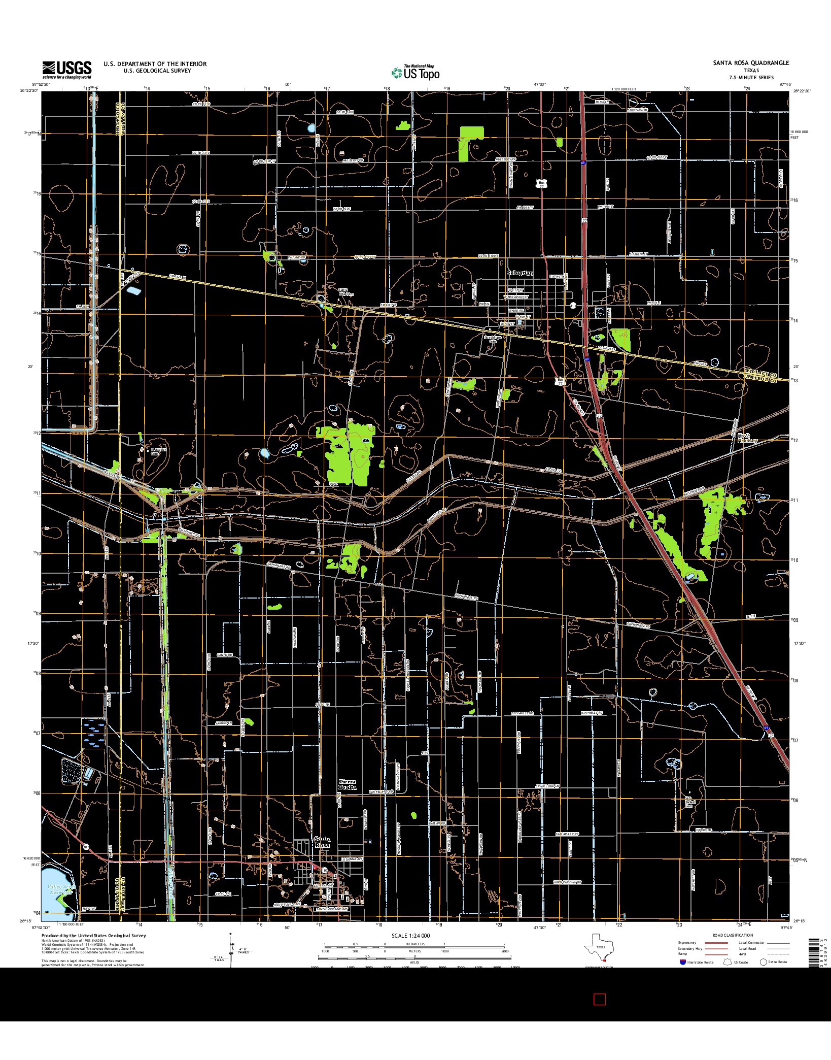 USGS US TOPO 7.5-MINUTE MAP FOR SANTA ROSA, TX 2016