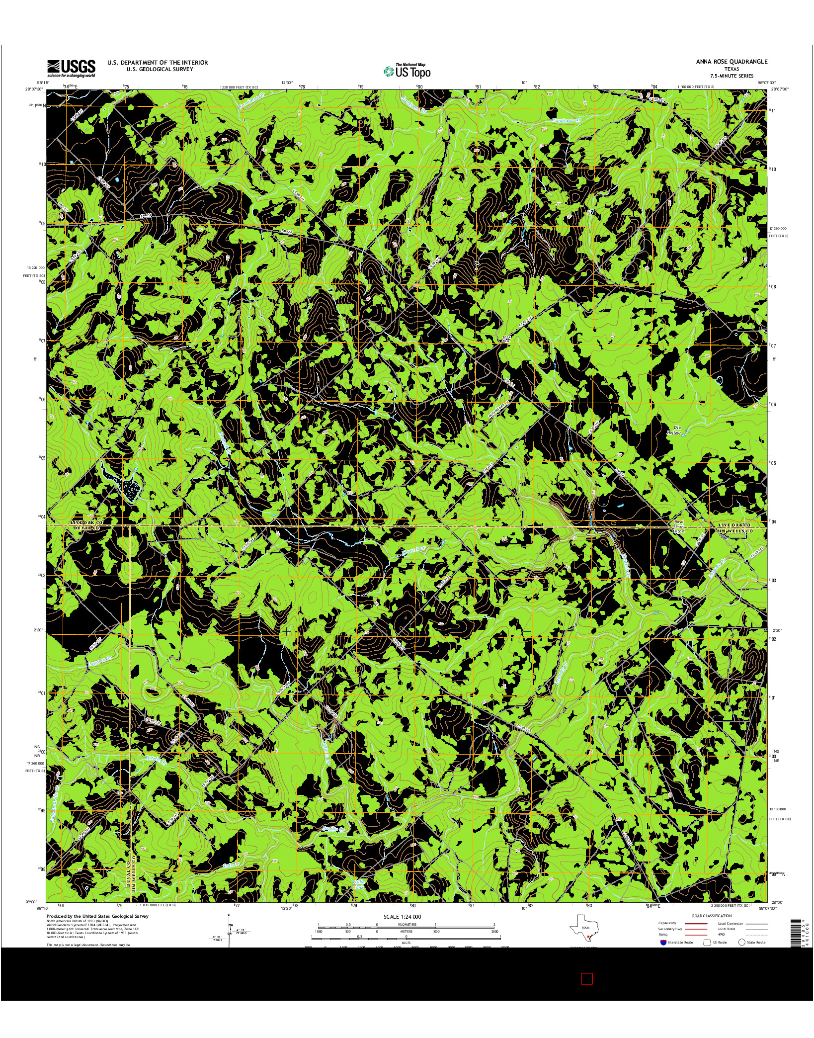 USGS US TOPO 7.5-MINUTE MAP FOR ANNA ROSE, TX 2016