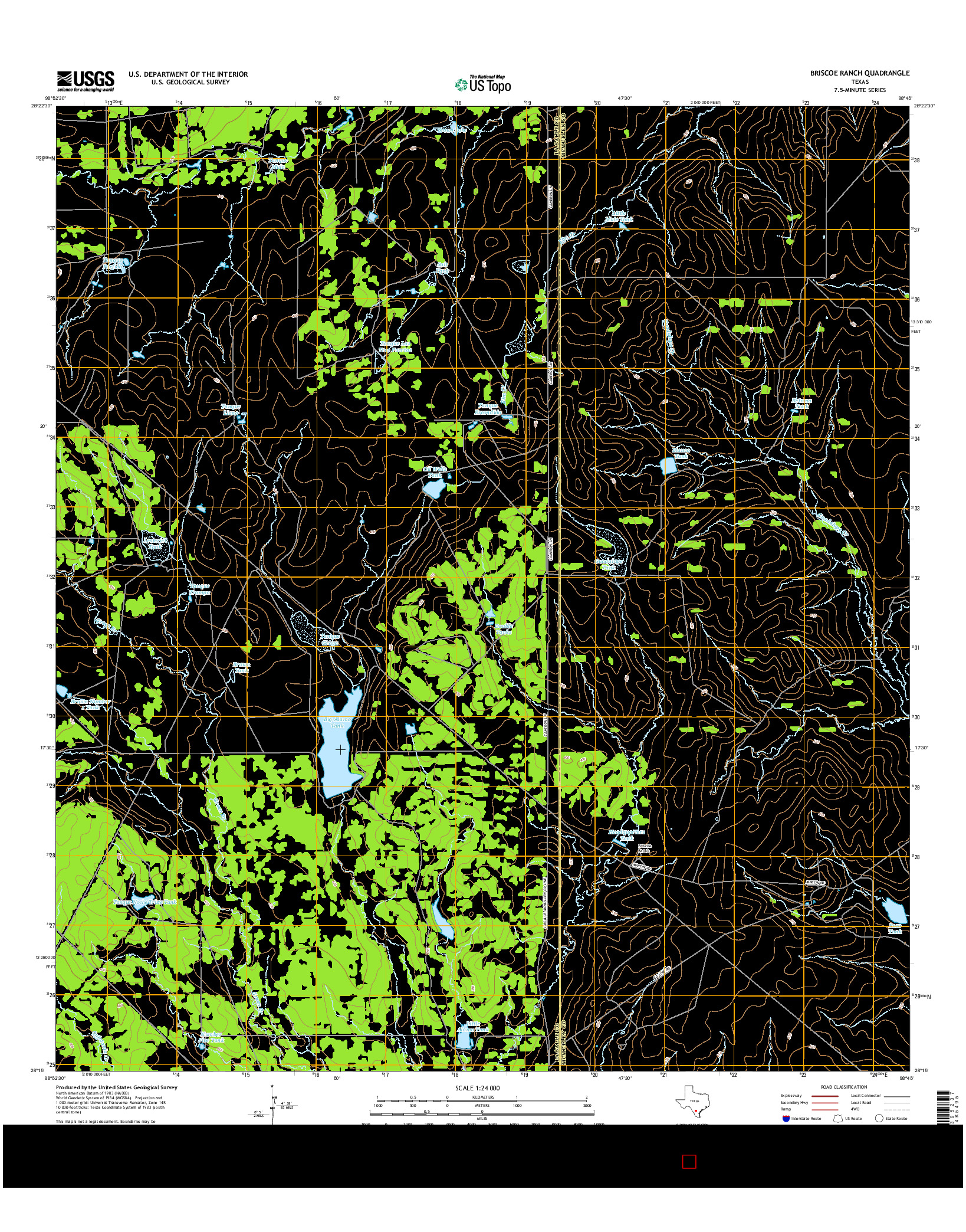 USGS US TOPO 7.5-MINUTE MAP FOR BRISCOE RANCH, TX 2016